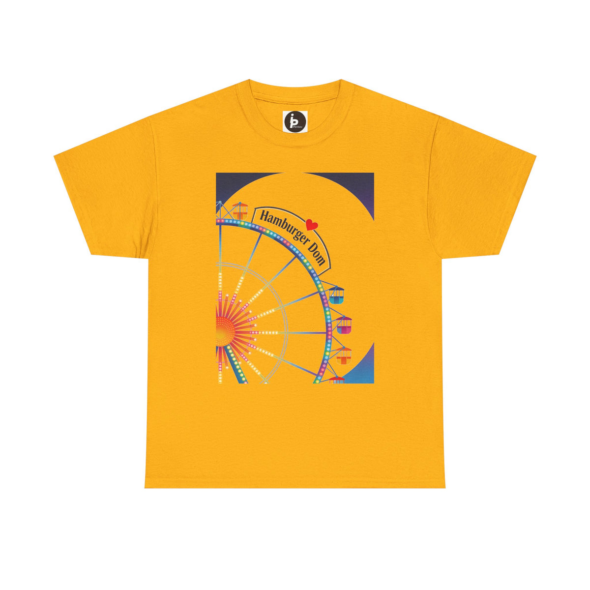 Riesenrad-T-Shirt Grafik mit dem Fahrgeschäft "Hamburger Dom"