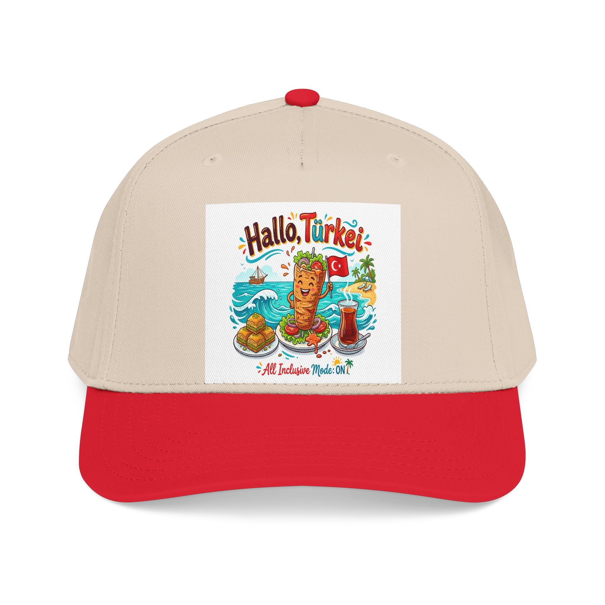 Hallo Turkey Beach Baseball Cap — Tropical Thanksgiving Vacation Vibe
