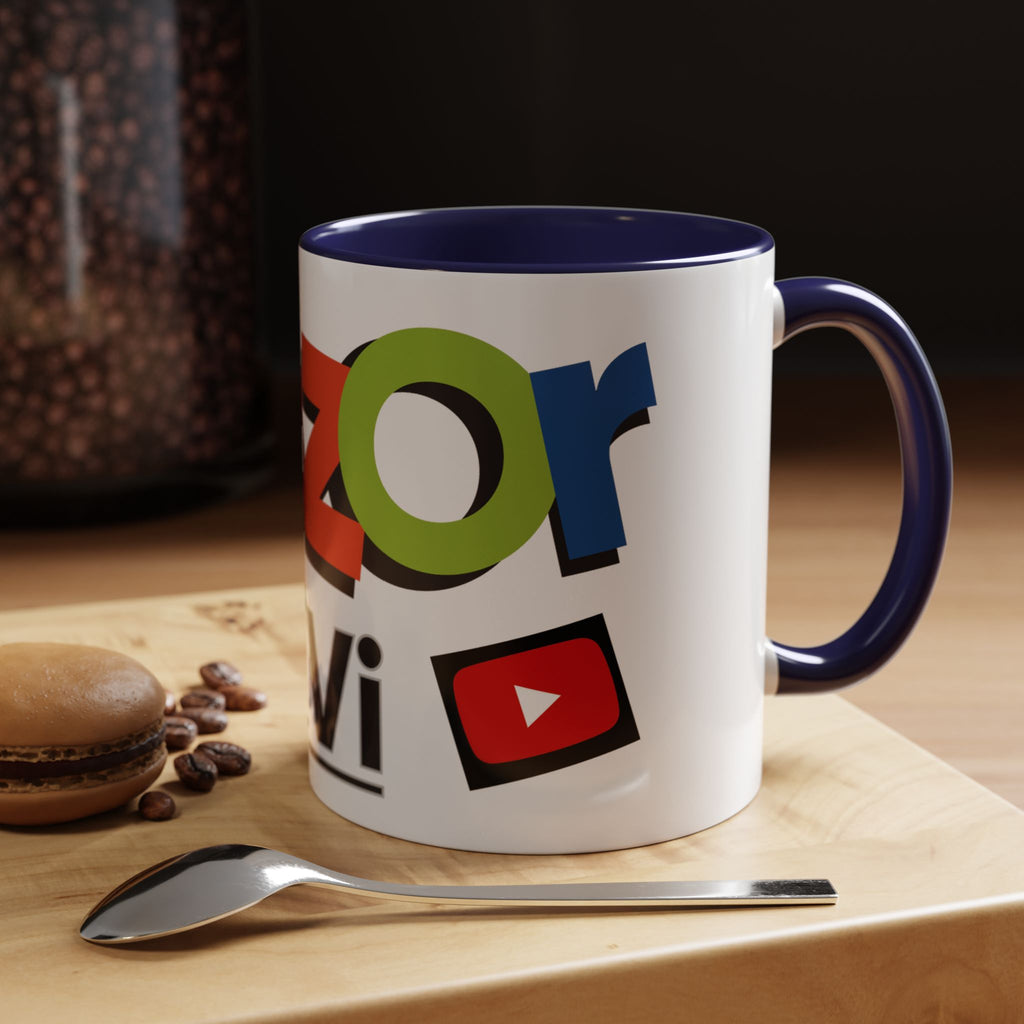 Accent Coffee Mug Obzor TiVi — Colorful YouTube Creator Logo Design (11/15 oz)