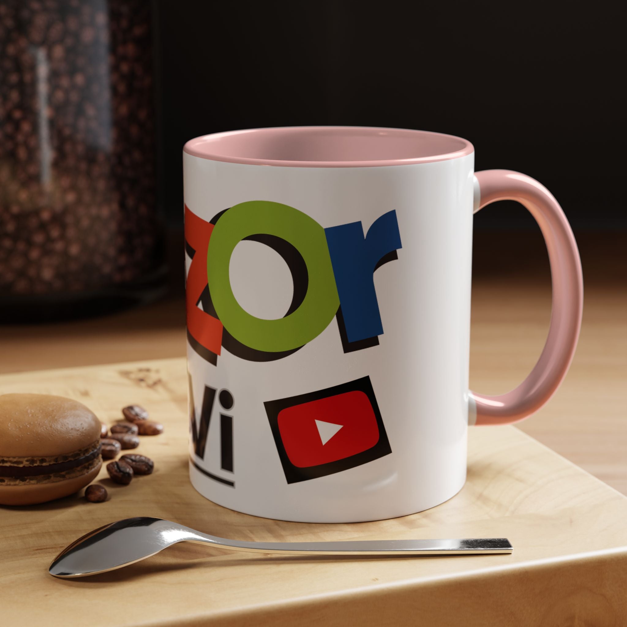 Accent Coffee Mug Obzor TiVi — Colorful YouTube Creator Logo Design (11/15 oz)