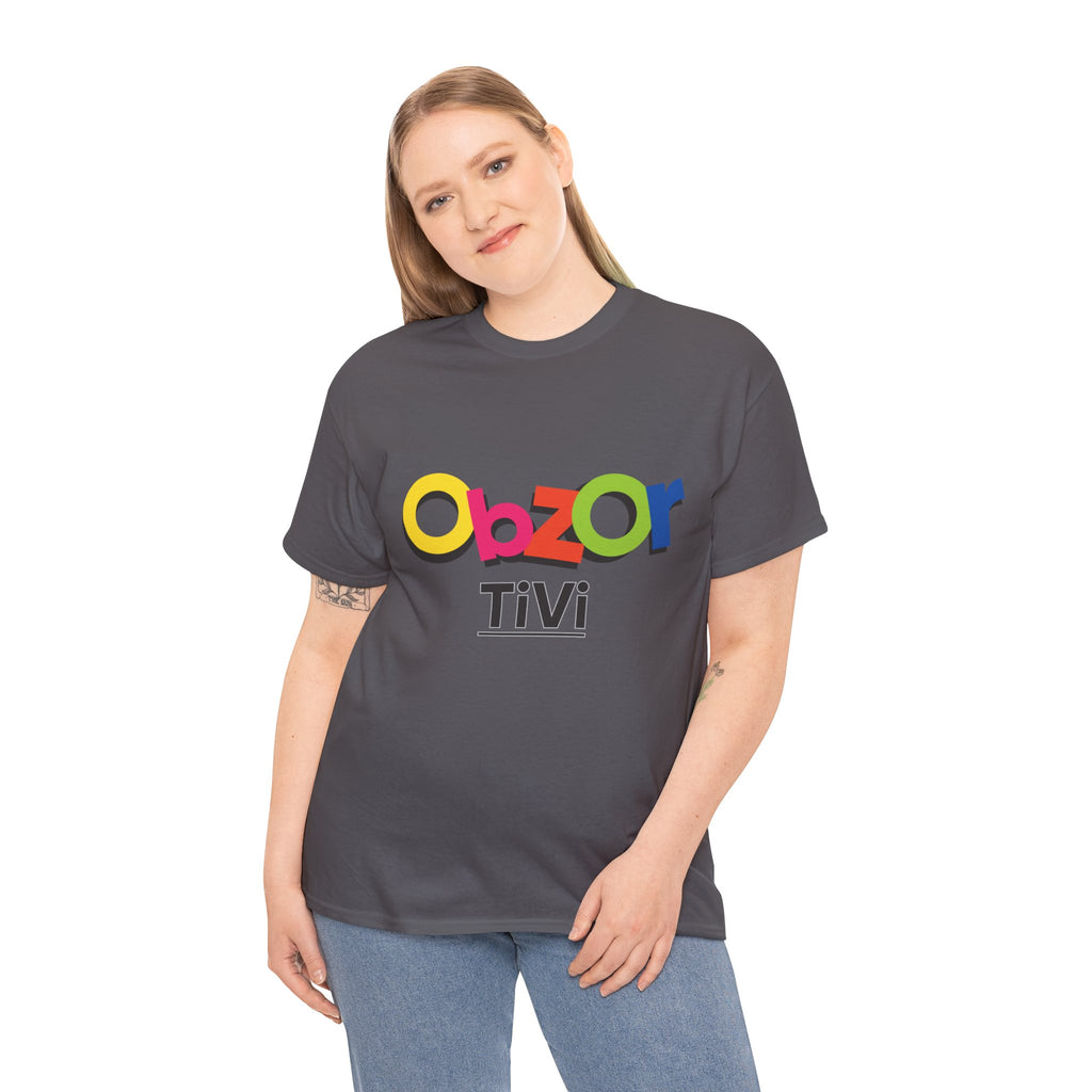 T-Shirt — Colorful "Obzor TiVi" Logo Tee