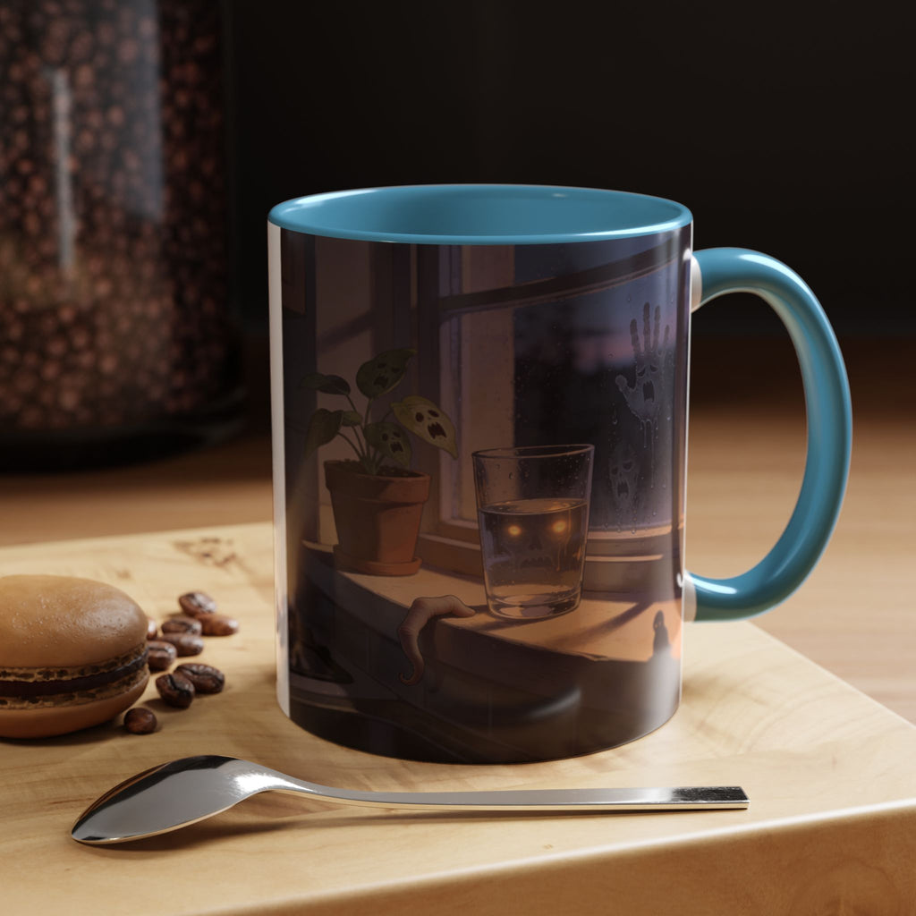 Spooky Window Handprints Mug – Halloween Ceramic Coffee Cup