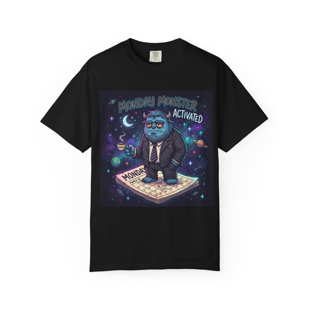 Monday Monster Activated T-shirt | Cute Monster DJ Monday Design