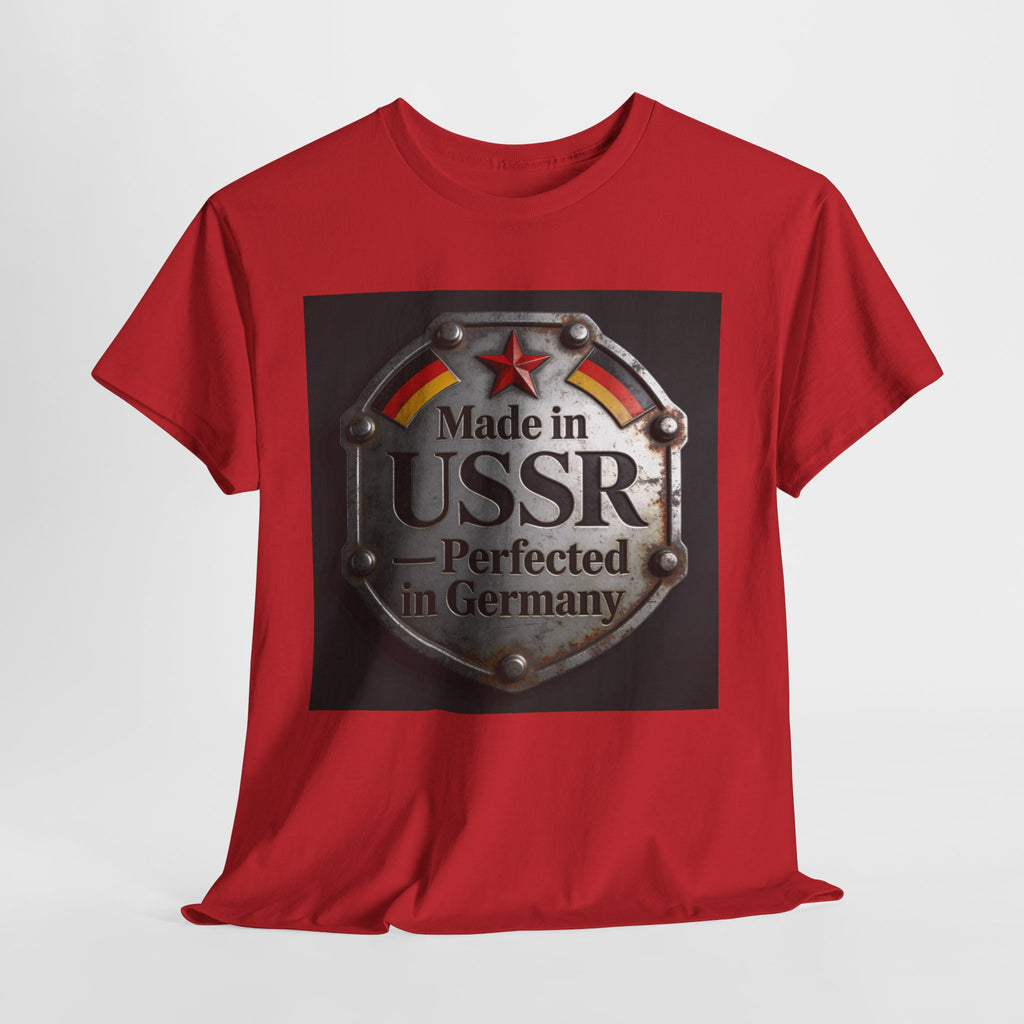 T-Shirt — "Made in USSR, Perfected in Germany" Vintage Emblem Tee
