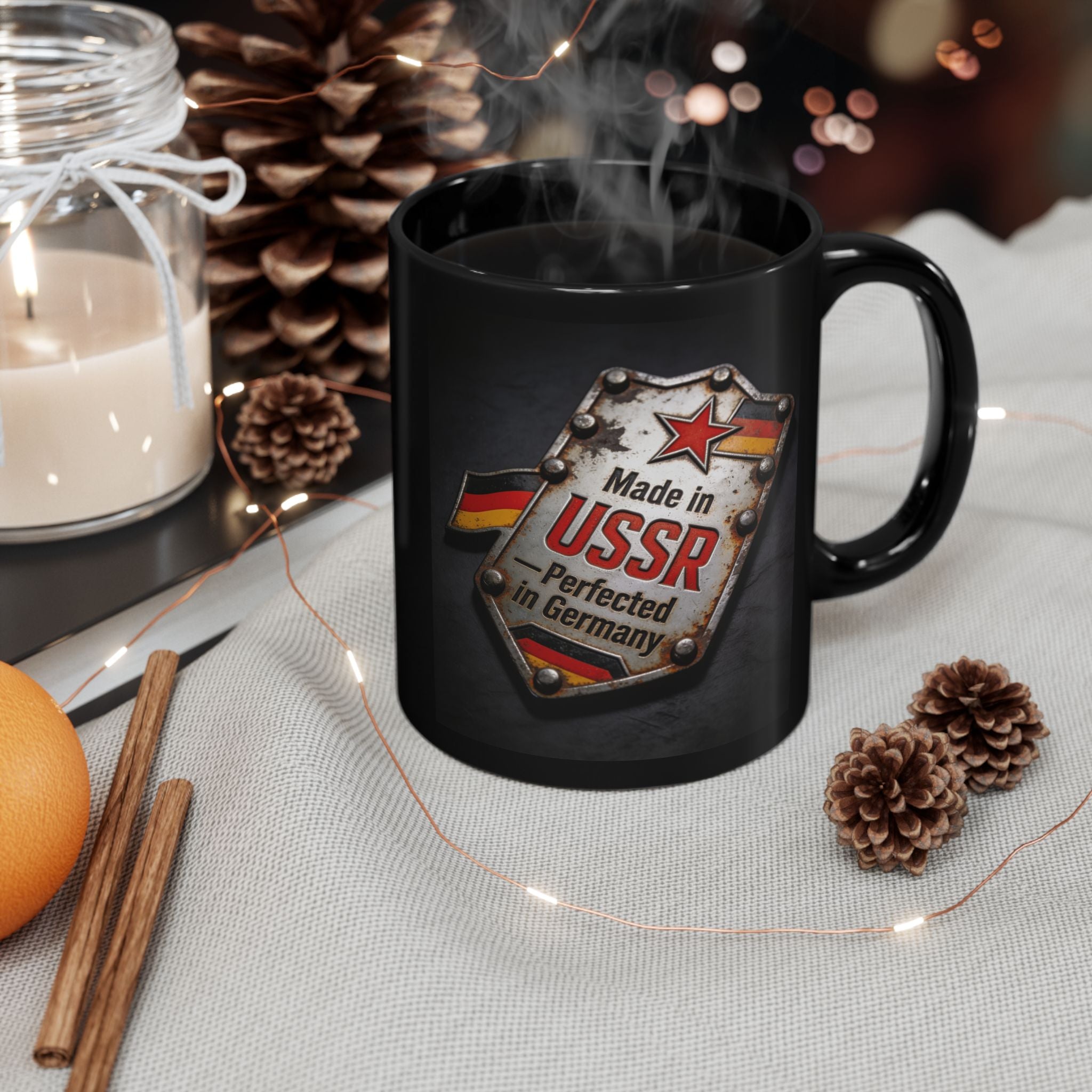 Made in USSR Coffee Mug – Vintage Ironplate Design (11oz/15oz)