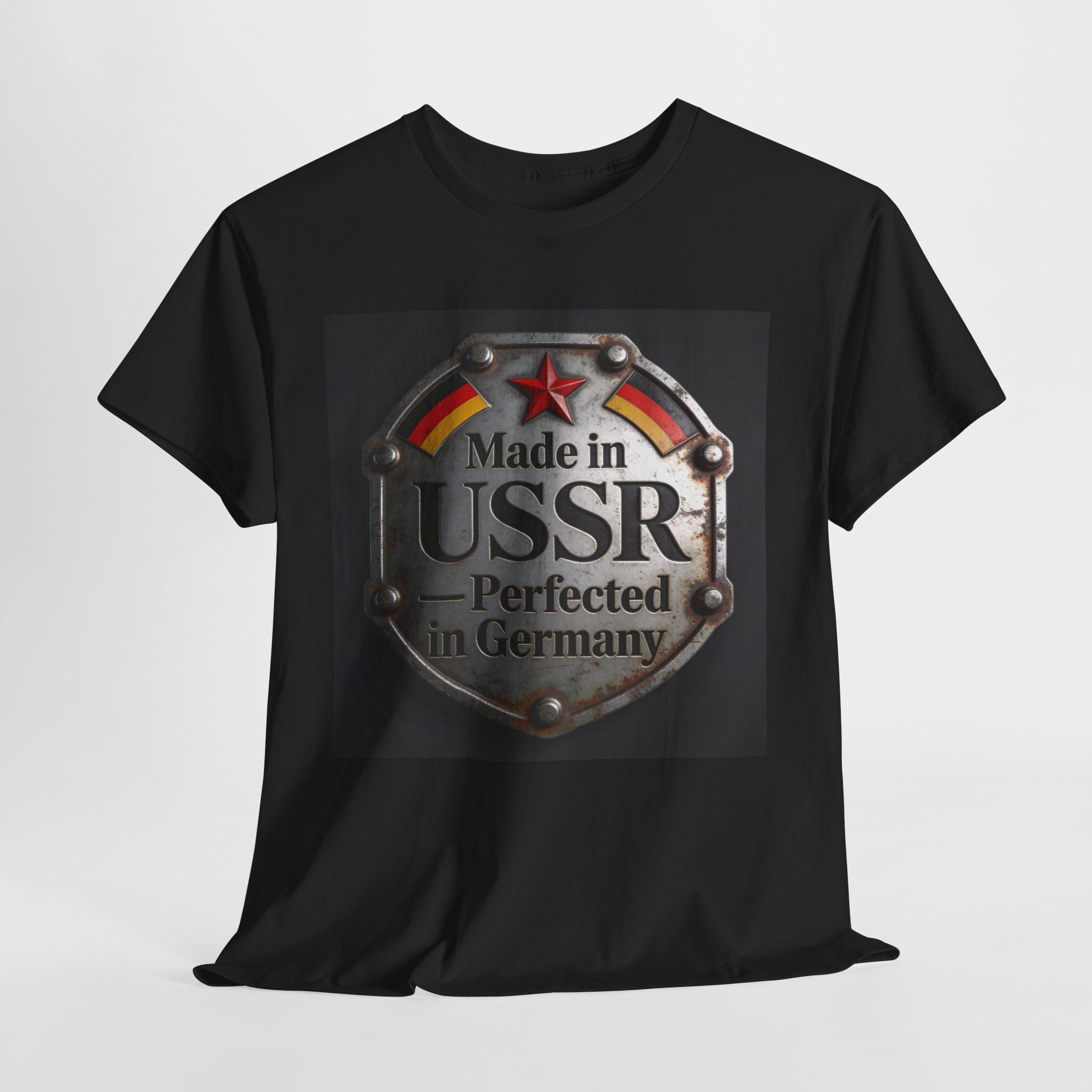 T-Shirt — "Made in USSR, Perfected in Germany" Vintage Emblem Tee