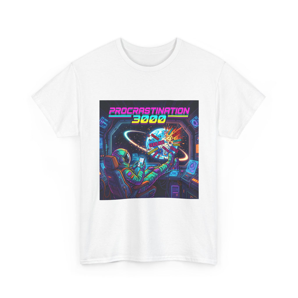 T-Shirt — "Procrastination 3000" Retro Futuristic Space Tee
