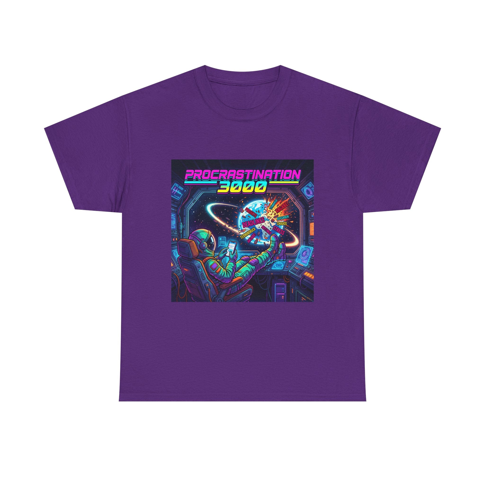 T-Shirt — "Procrastination 3000" Retro Futuristic Space Tee