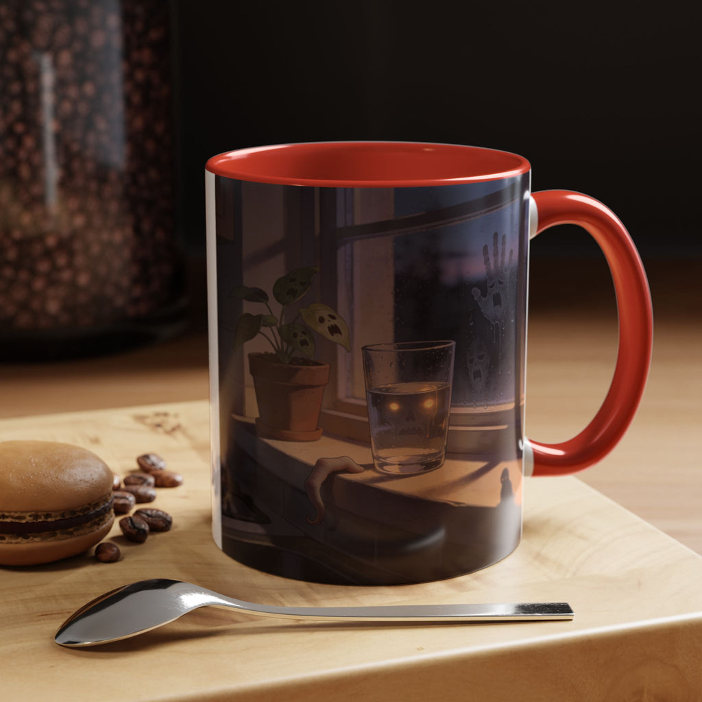 Spooky Window Handprints Mug – Halloween Ceramic Coffee Cup