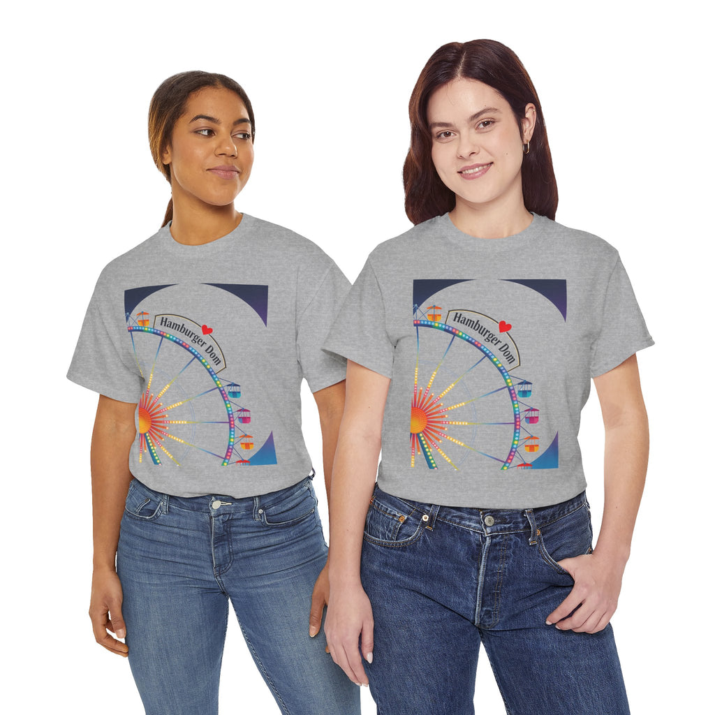 Riesenrad-T-Shirt Grafik mit dem Fahrgeschäft "Hamburger Dom"