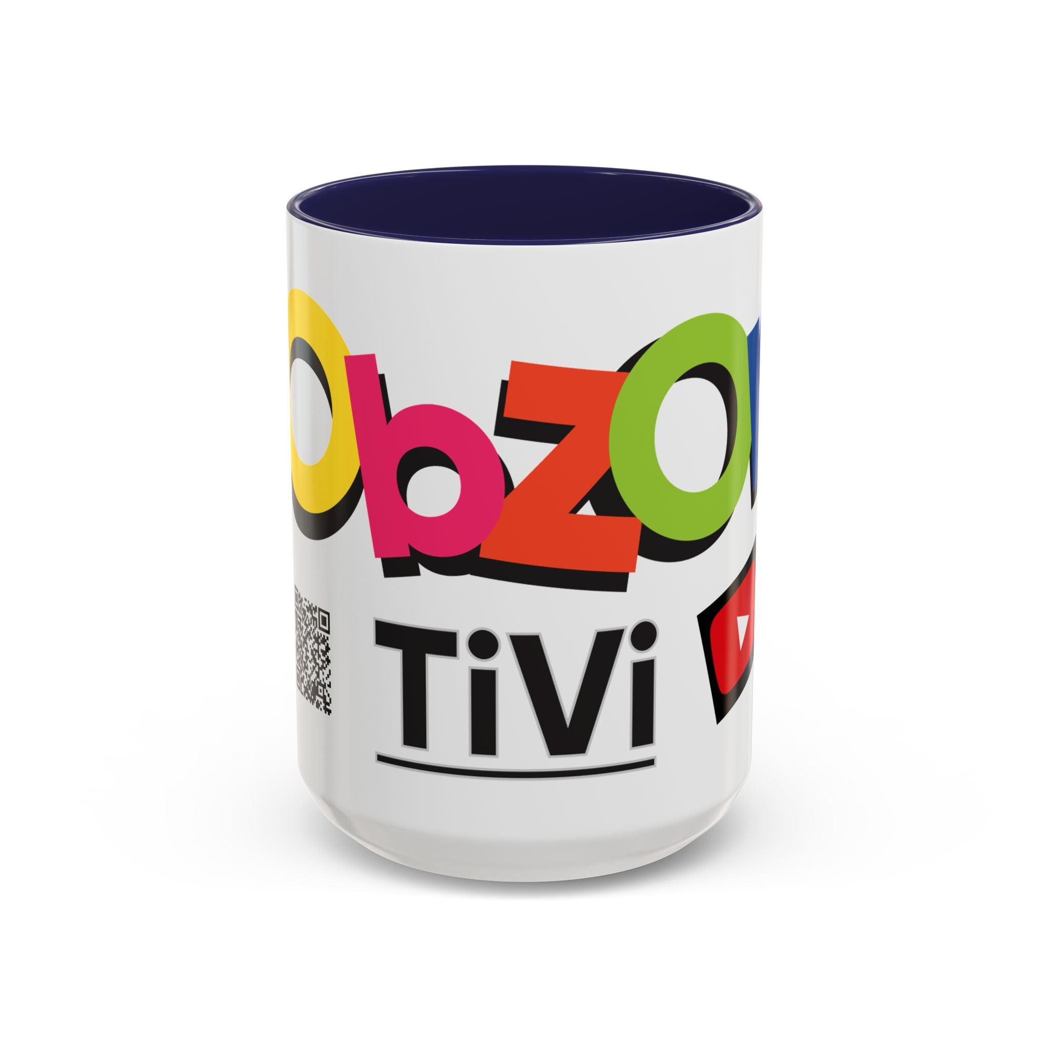 Accent Coffee Mug Obzor TiVi — Colorful YouTube Creator Logo Design (11/15 oz)