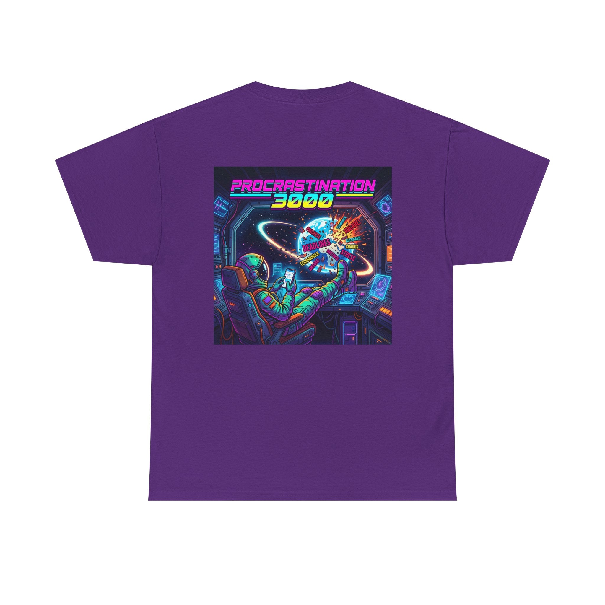 T-Shirt — "Procrastination 3000" Retro Futuristic Space Tee
