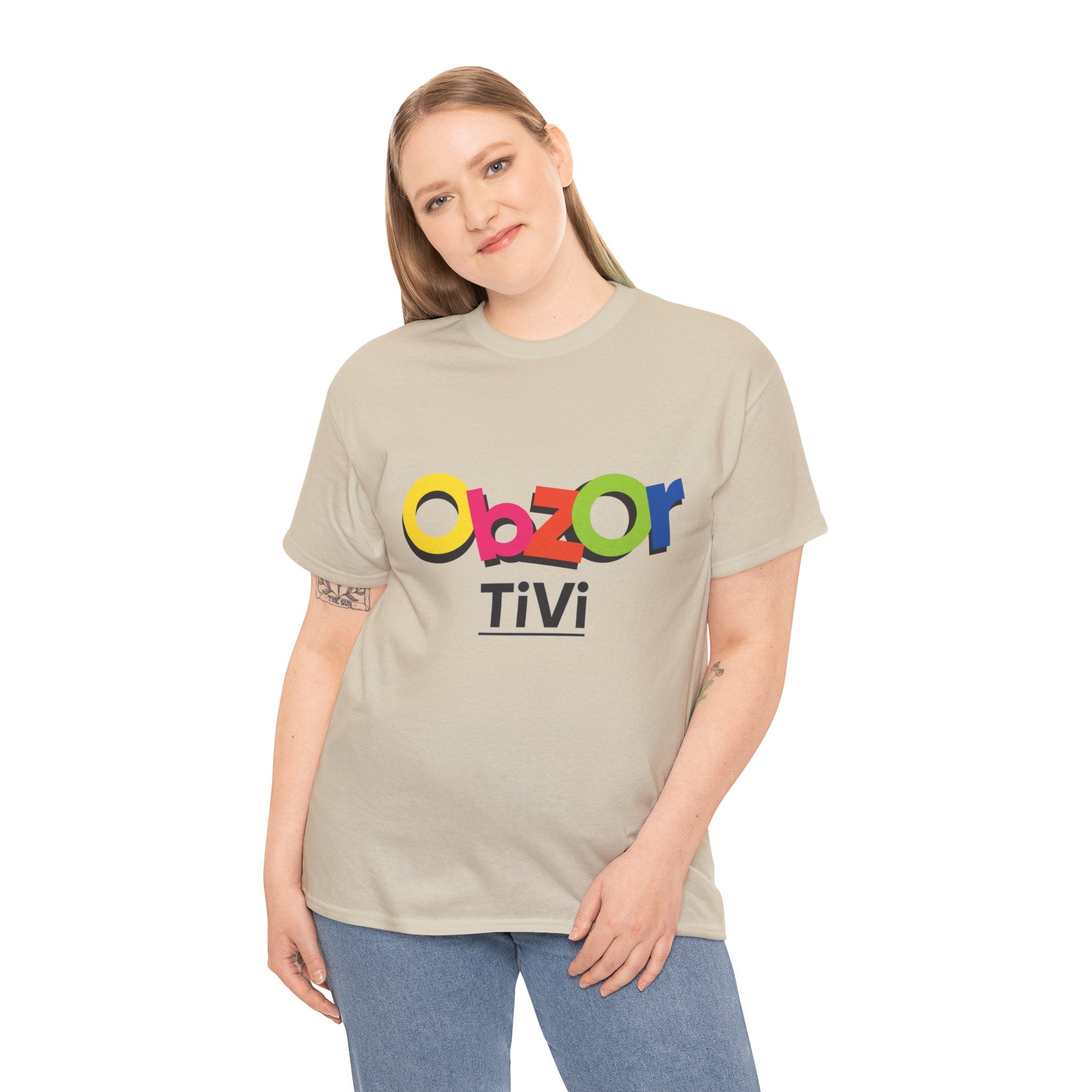 T-Shirt — Colorful "Obzor TiVi" Logo Tee