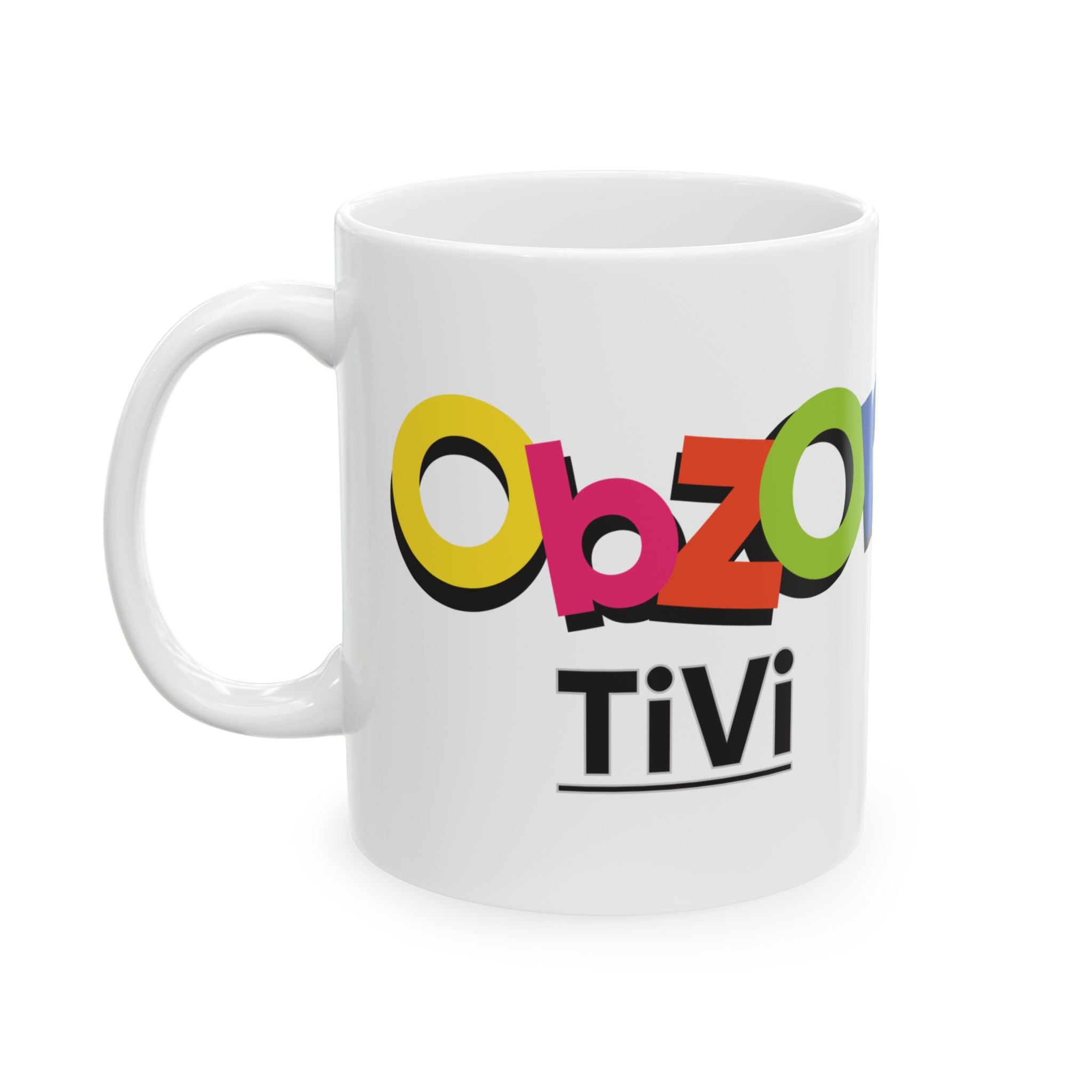 Colorful Obesity Awareness Ceramic Mug with the Obzor TiVi Logo  — 11oz & 15oz