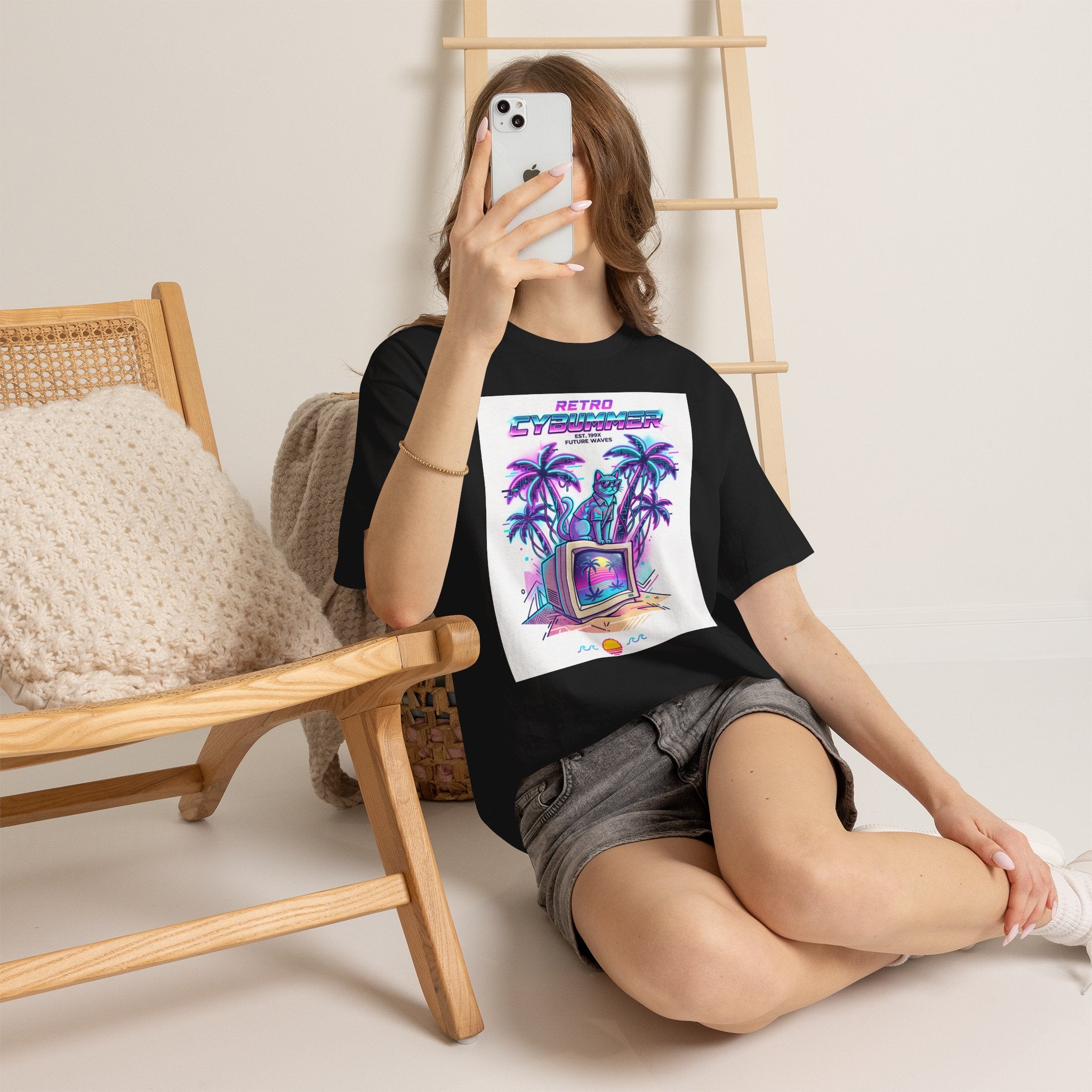 Retro Cyberwave Tee — Vaporwave Palm Trees & Vintage Computer Graphic