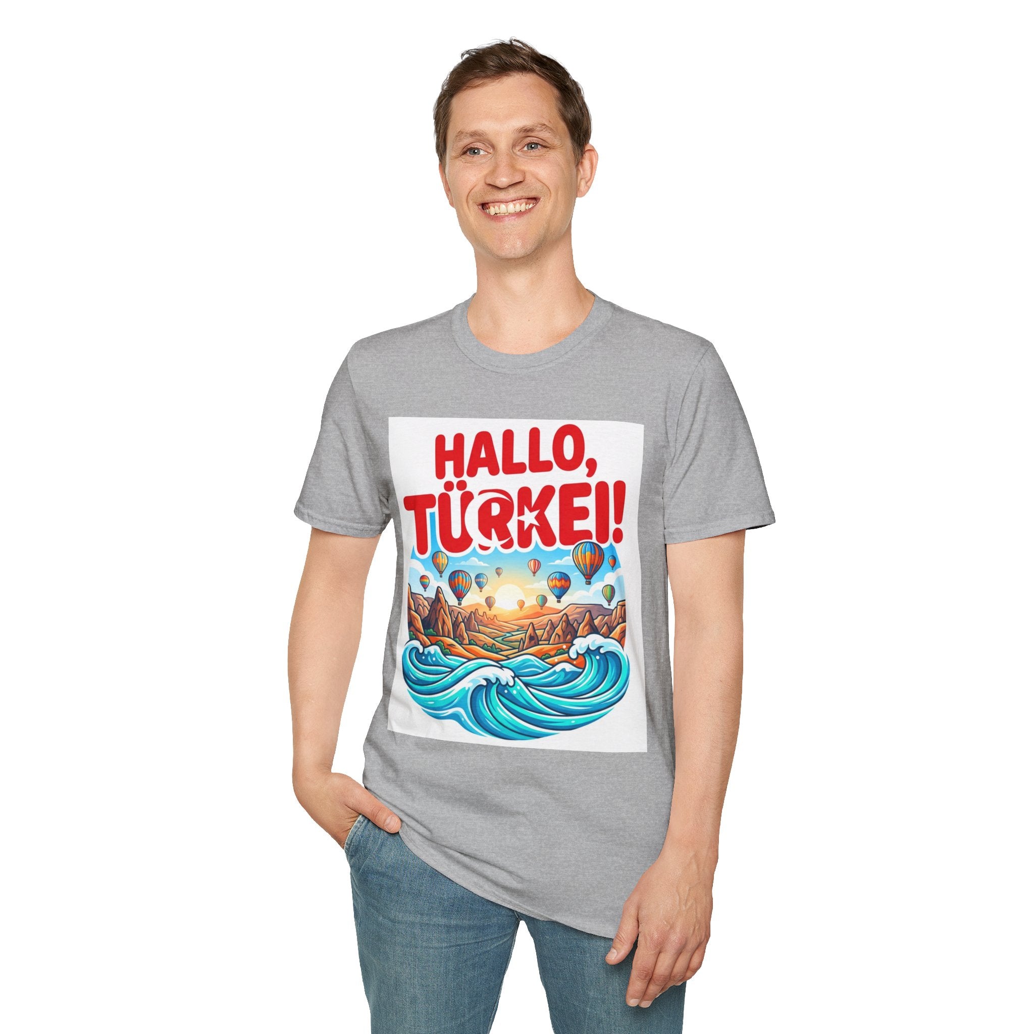 Hallo, Türkei! T-Shirt — Colorful Turkish Travel Graphic Tee