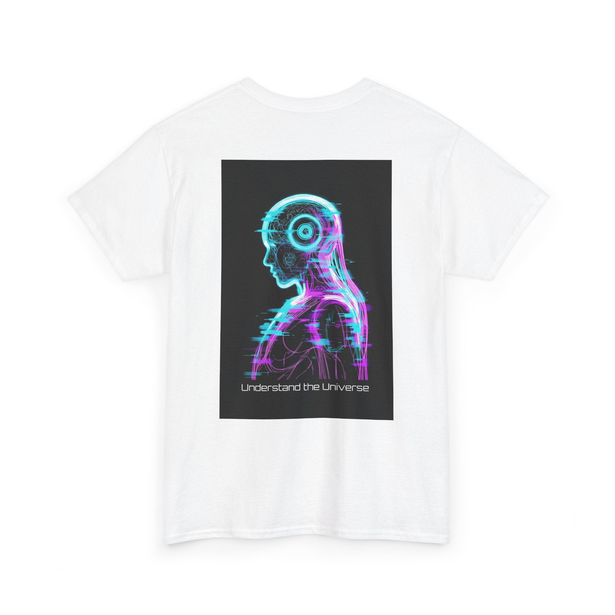 Cyberpunk Android Tee — "I Understand the Universe" Neon Robot Graphic T-Shirt
