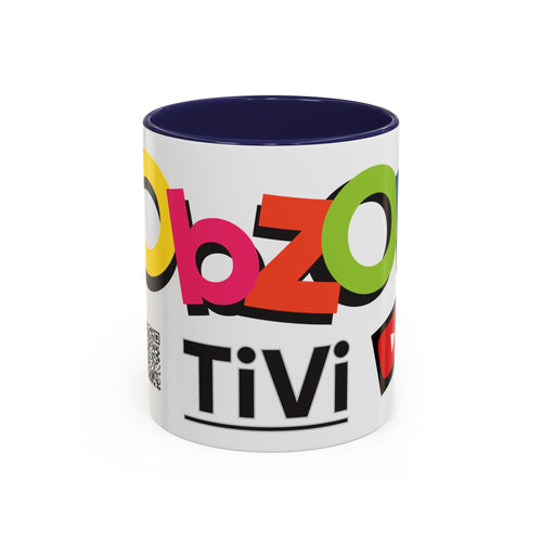 Accent Coffee Mug Obzor TiVi — Colorful YouTube Creator Logo Design (11/15 oz)