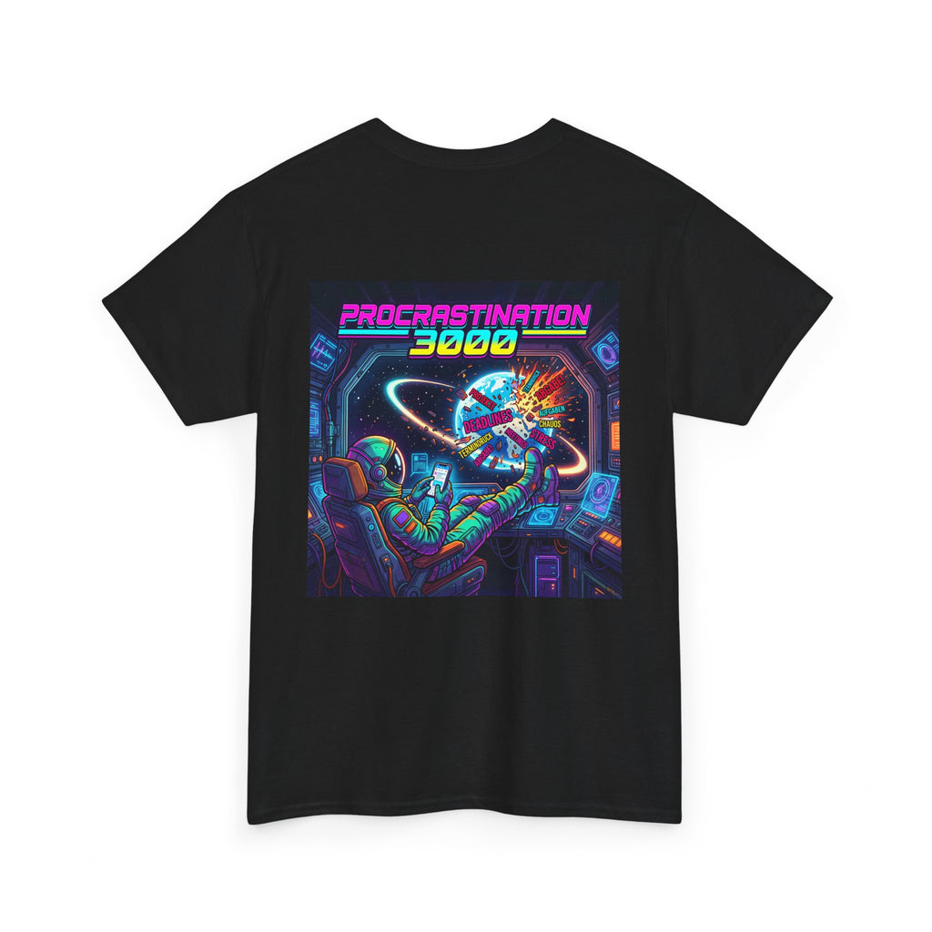 T-Shirt — "Procrastination 3000" Retro Futuristic Space Tee