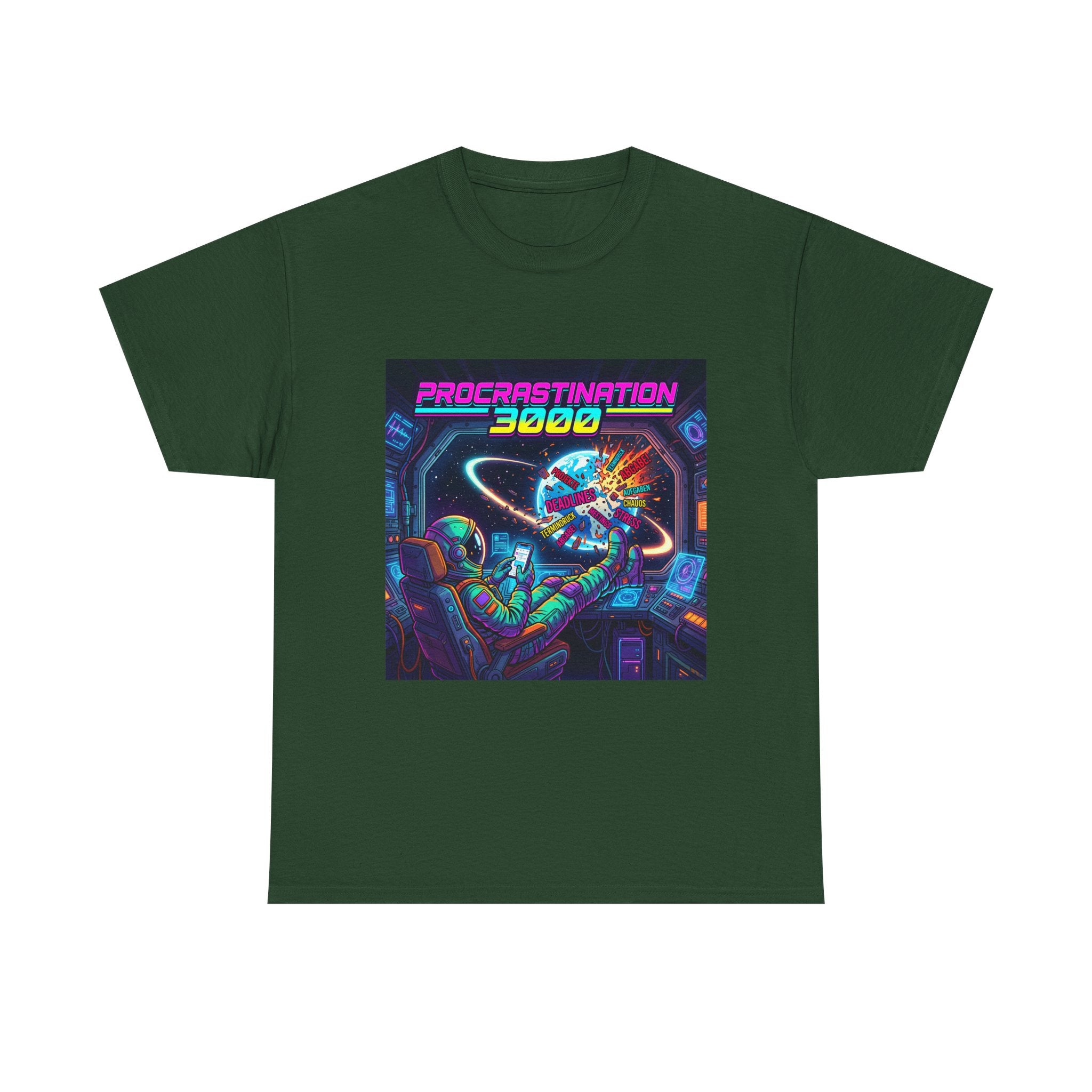 T-Shirt — "Procrastination 3000" Retro Futuristic Space Tee