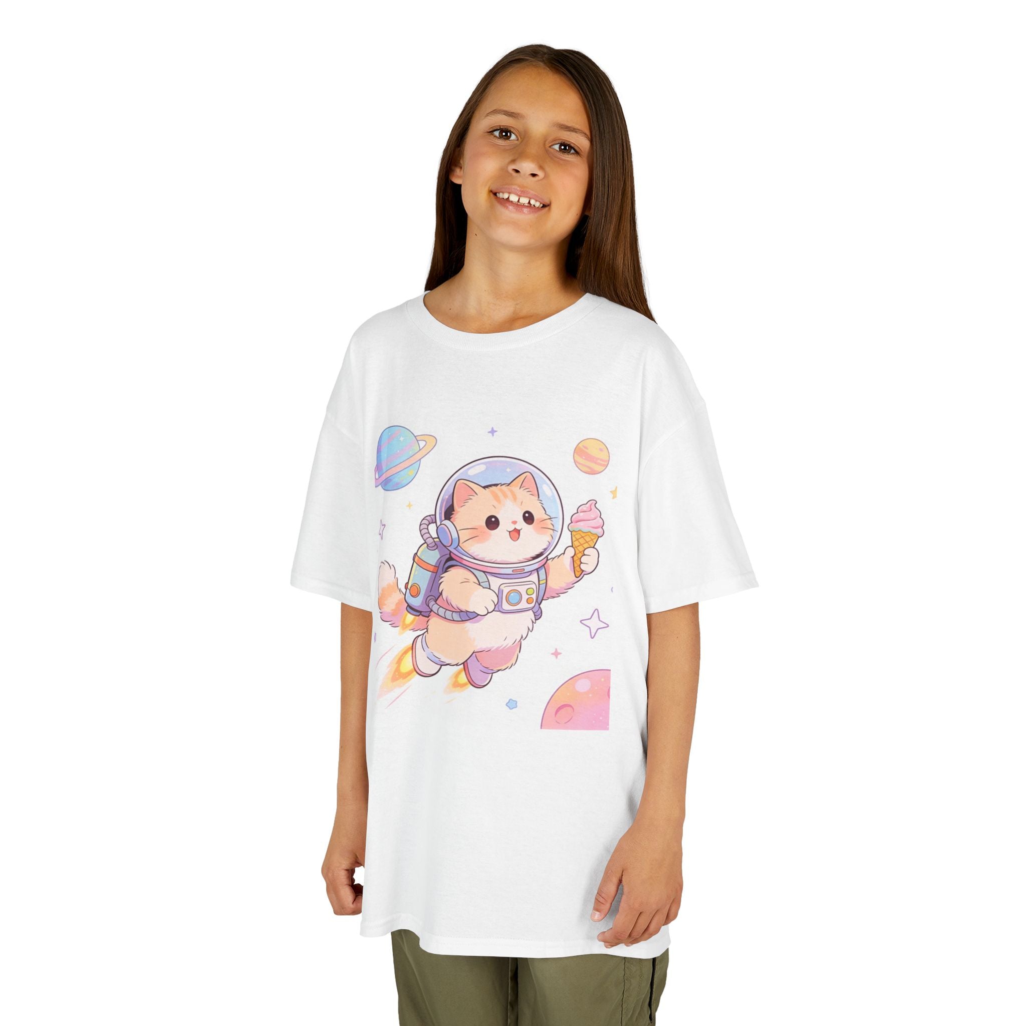 Kids Astronaut Cat Tee — Cute Space Puppy in Spacesuit Kids T-Shirt