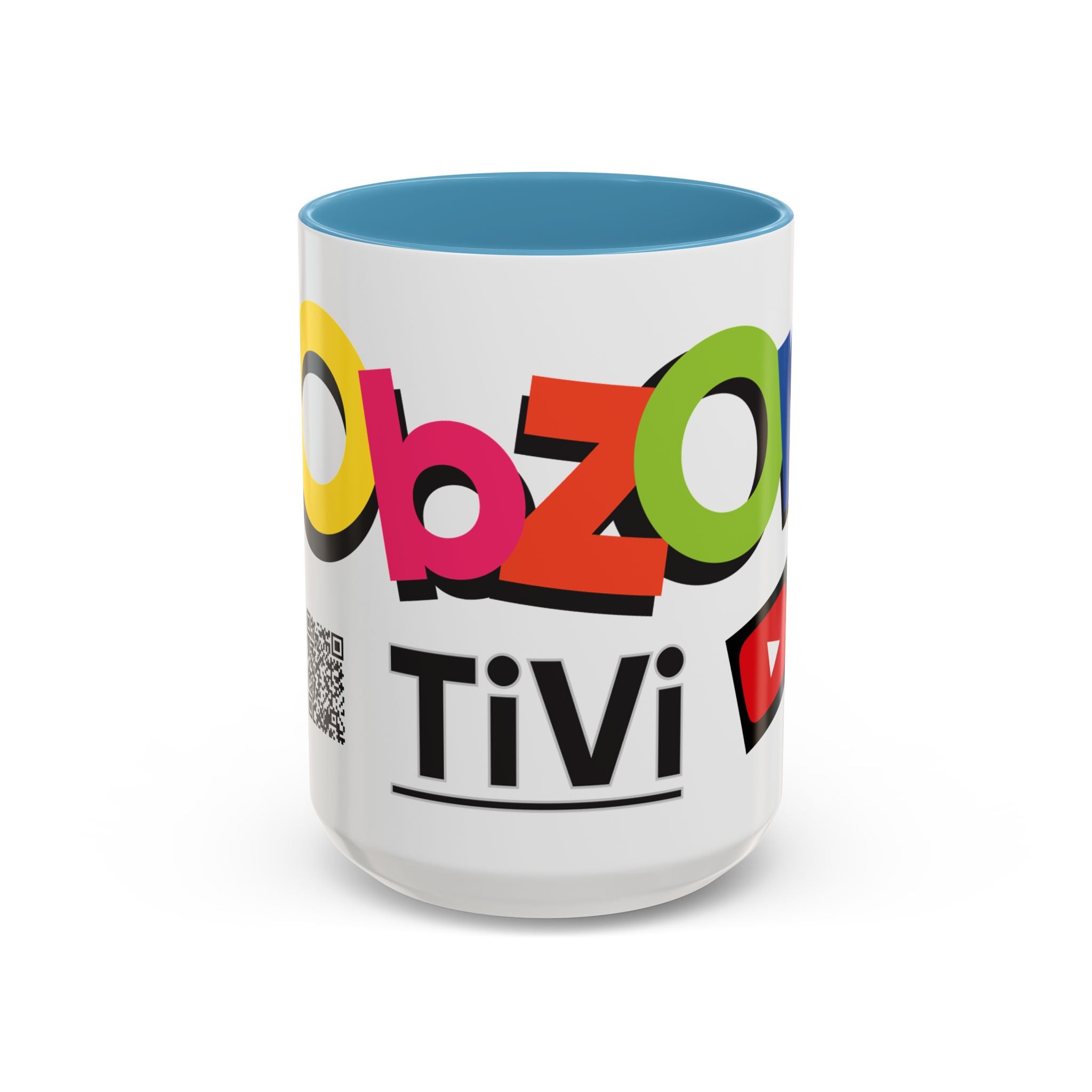 Accent Coffee Mug Obzor TiVi — Colorful YouTube Creator Logo Design (11/15 oz)