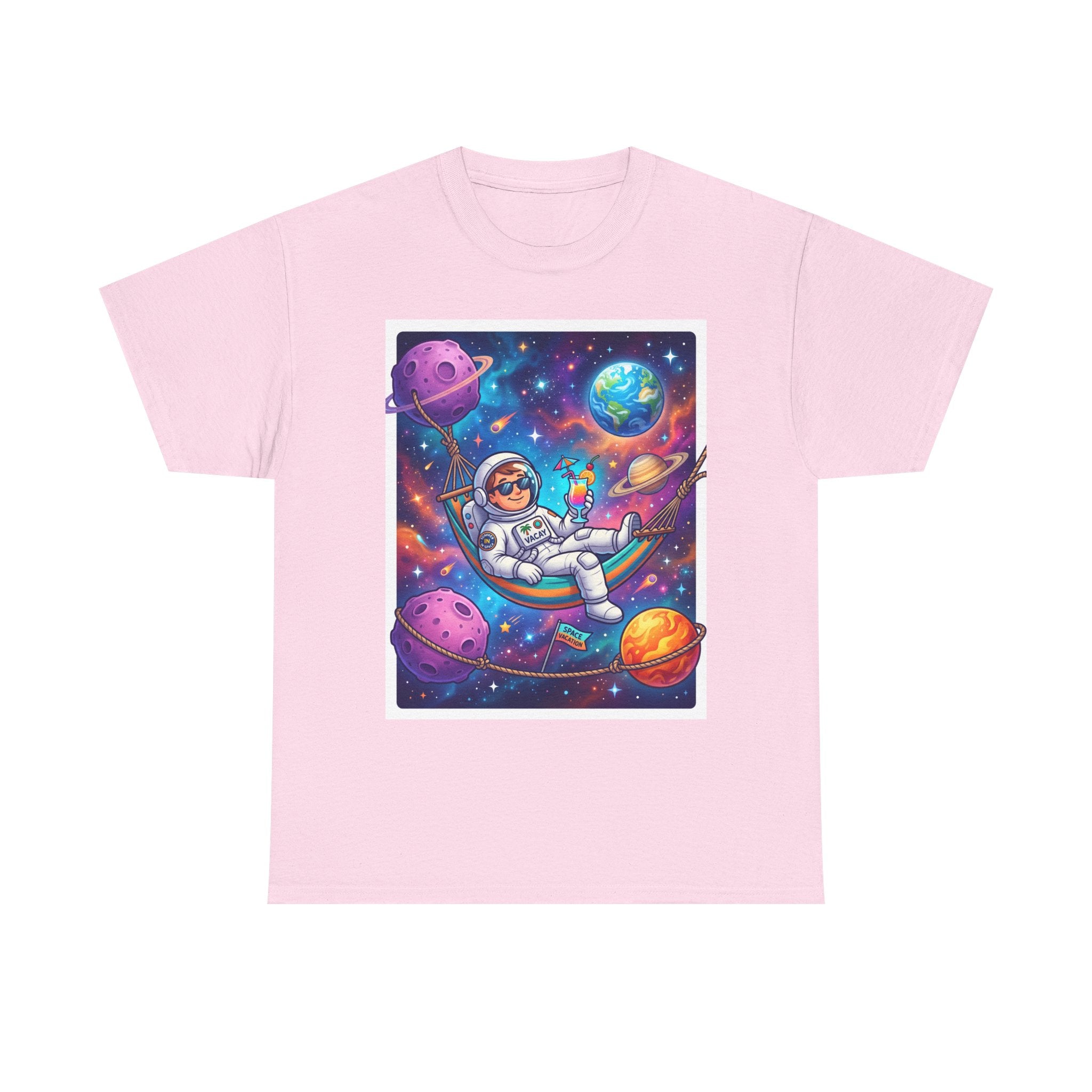 Astronaut Relaxing Tee — Cosmic Hammock Space Shirt