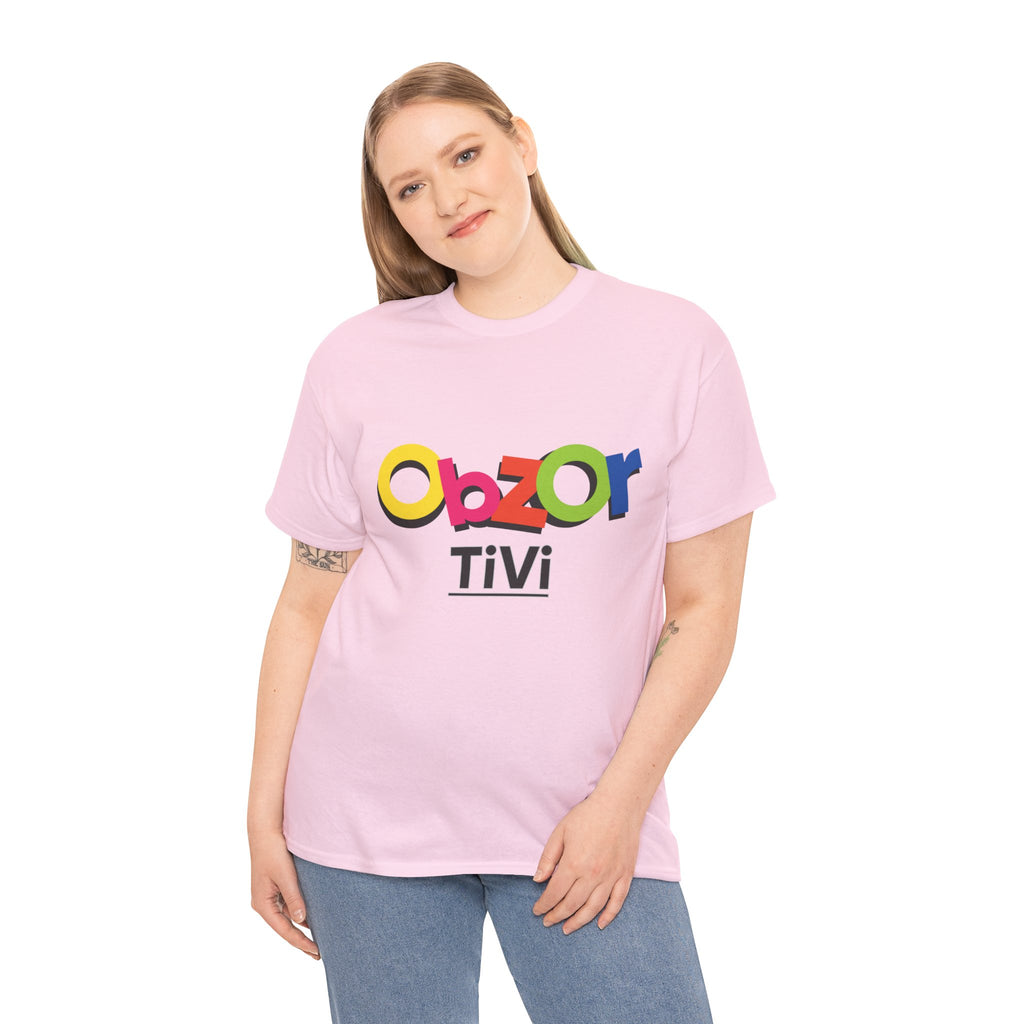 T-Shirt — Colorful "Obzor TiVi" Logo Tee