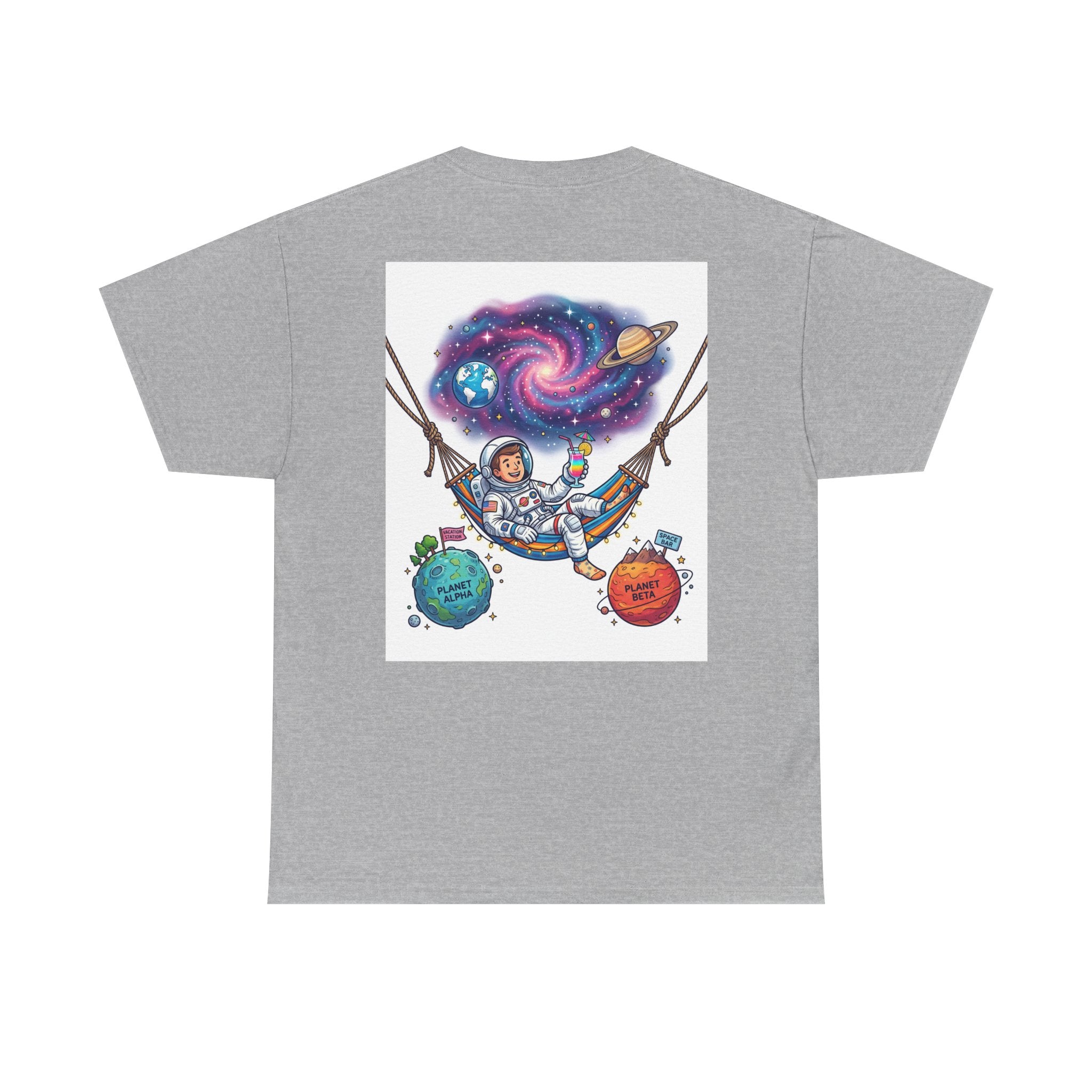 Astronaut Relaxing Tee — Cosmic Hammock Space Shirt