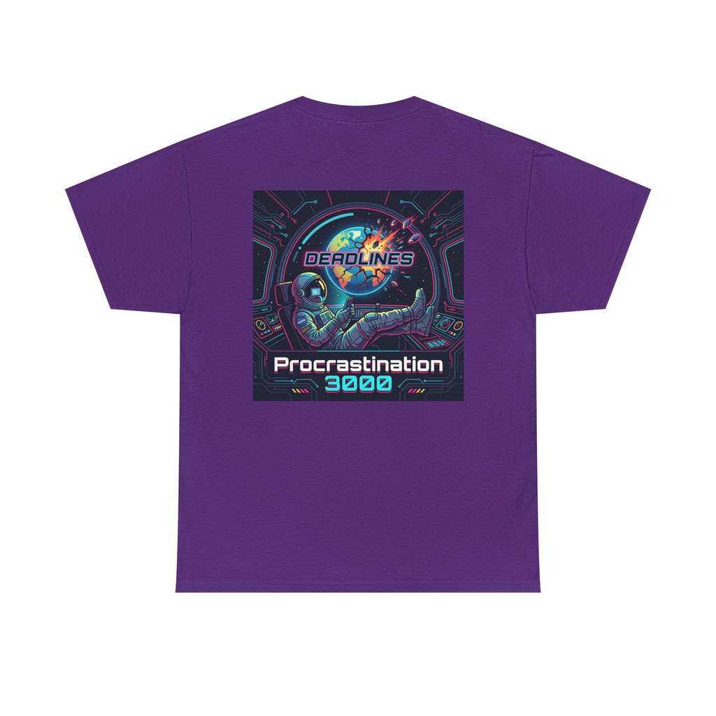 Procrastination 3000 Tee — Retro Futuristic Space Humor T-Shirt