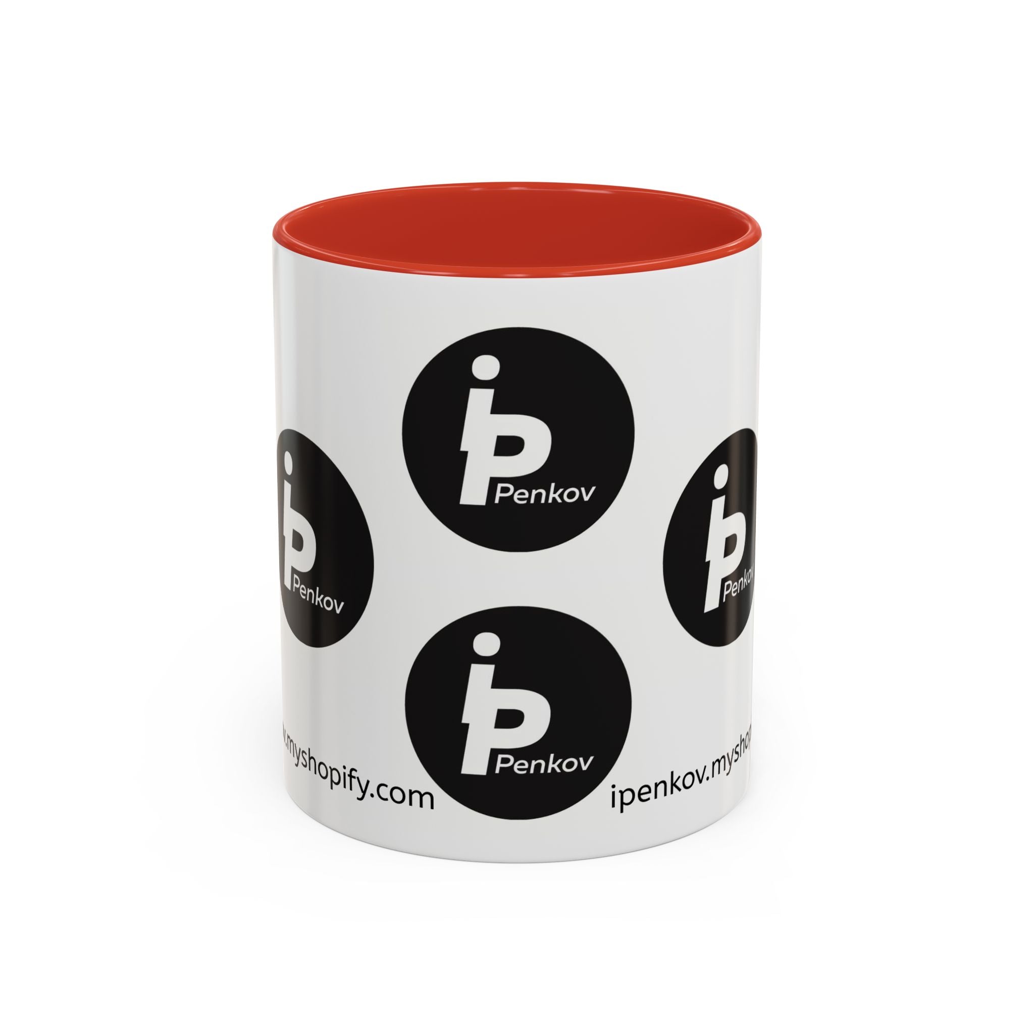 Kaffeetasse mit Logo-Muster-Akzent – IPenkov-Keramiktasse (11/15 oz)