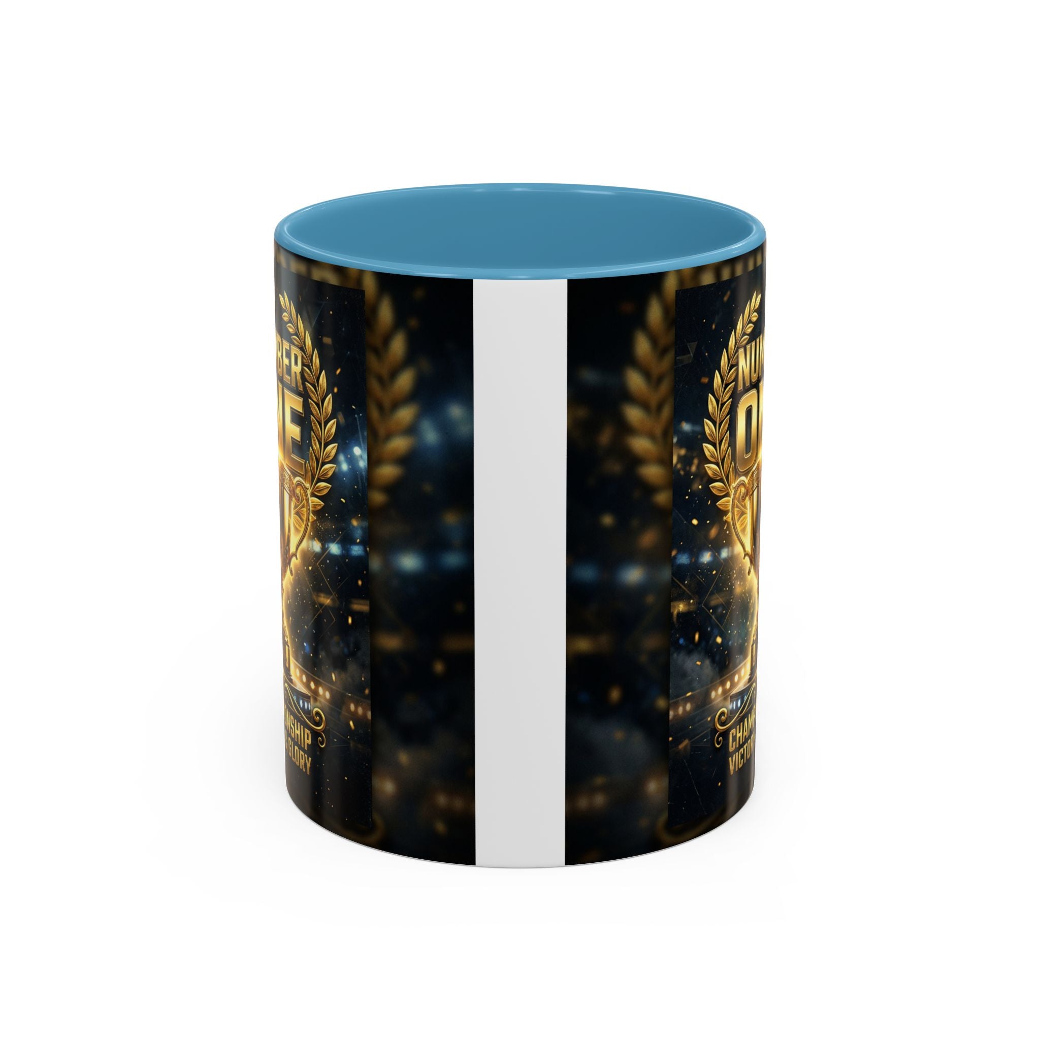 Number One Trophy Coffee Mug — Championship Victory & Glory Accent Mug