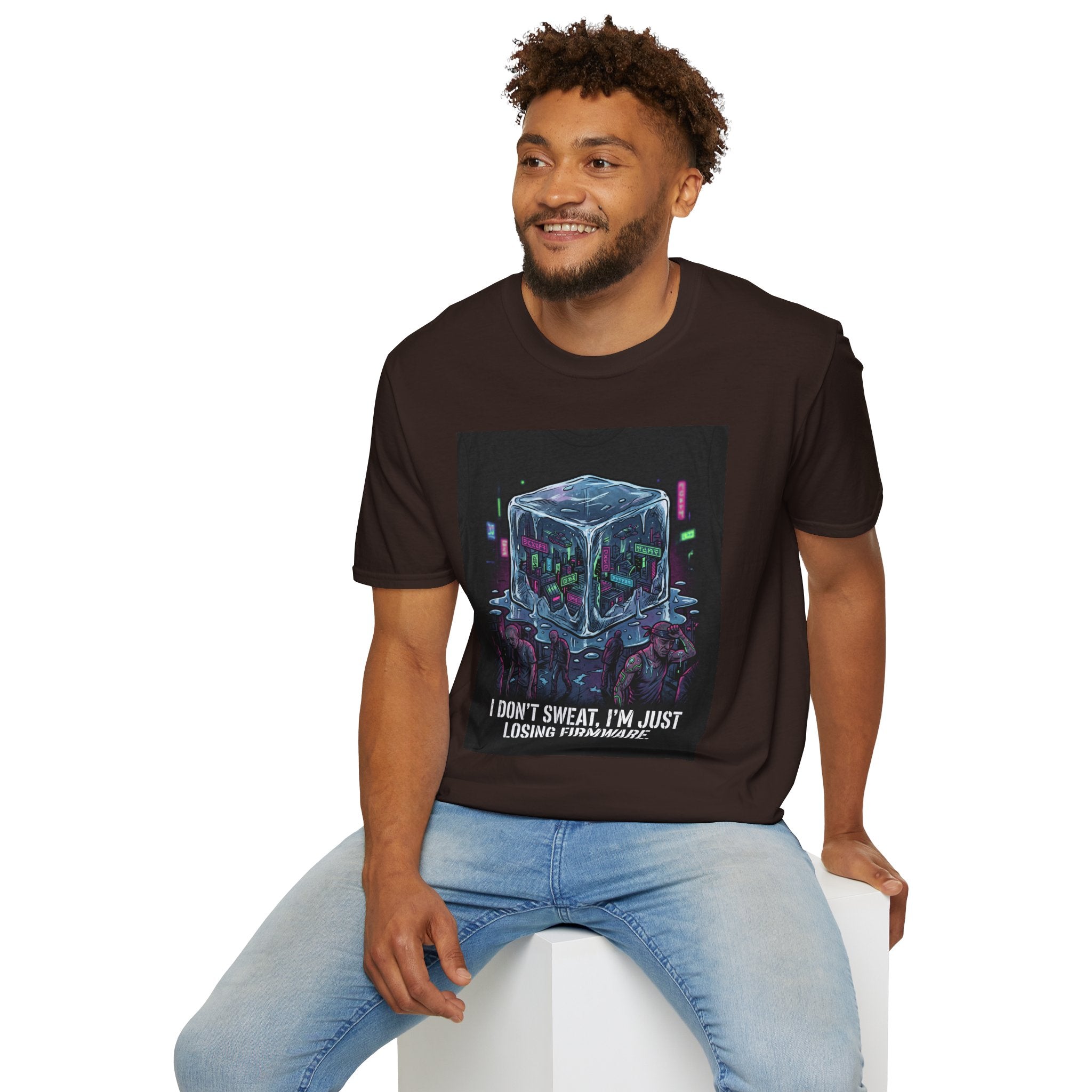 Firmware Meltdown T-Shirt — "I Don't Sweat, I'm Just Losing Firmware" Tech Humor Tee
