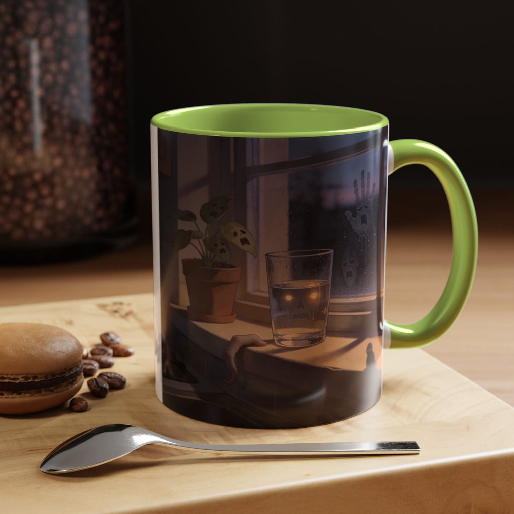 Spooky Window Handprints Mug – Halloween Ceramic Coffee Cup