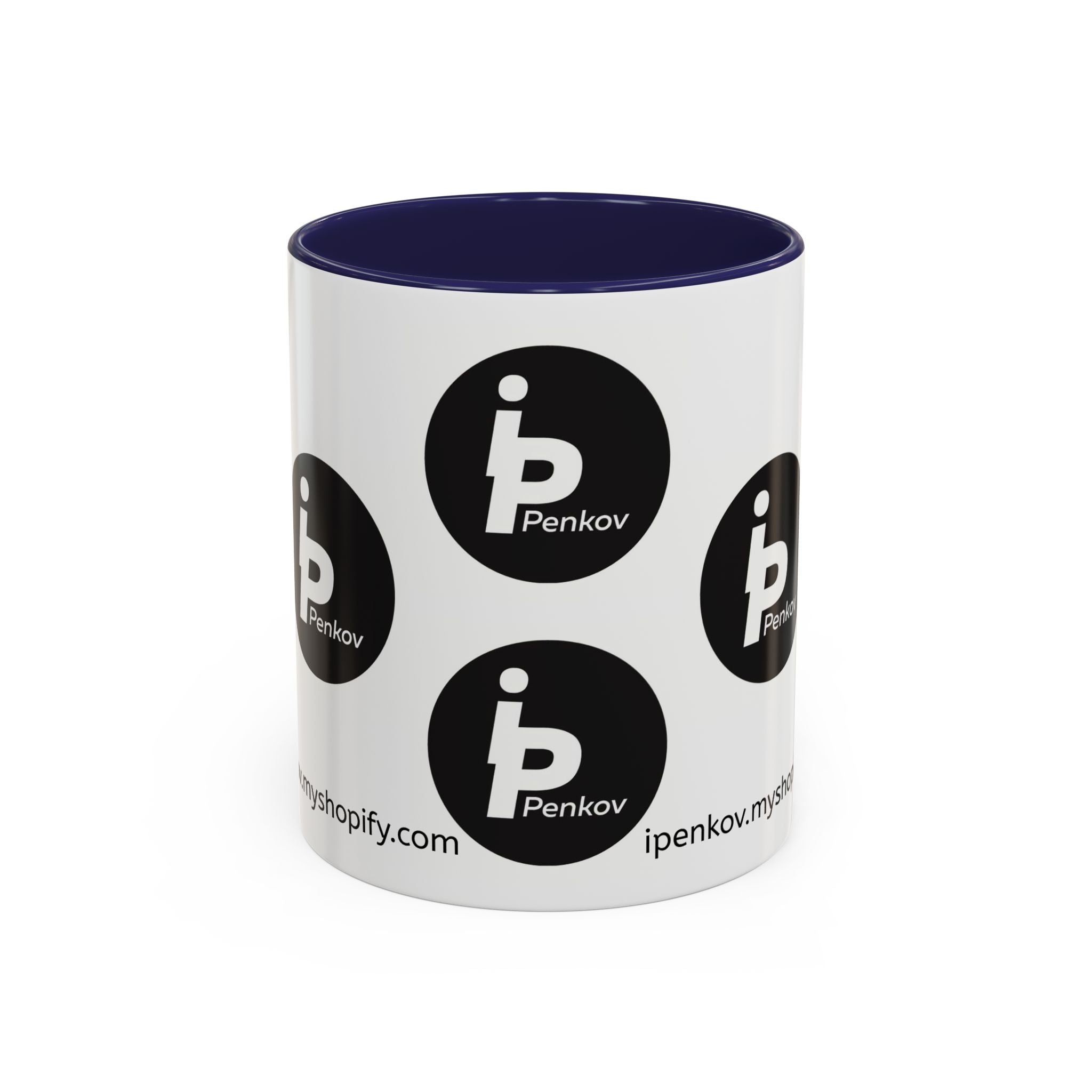 Kaffeetasse mit Logo-Muster-Akzent – IPenkov-Keramiktasse (11/15 oz)