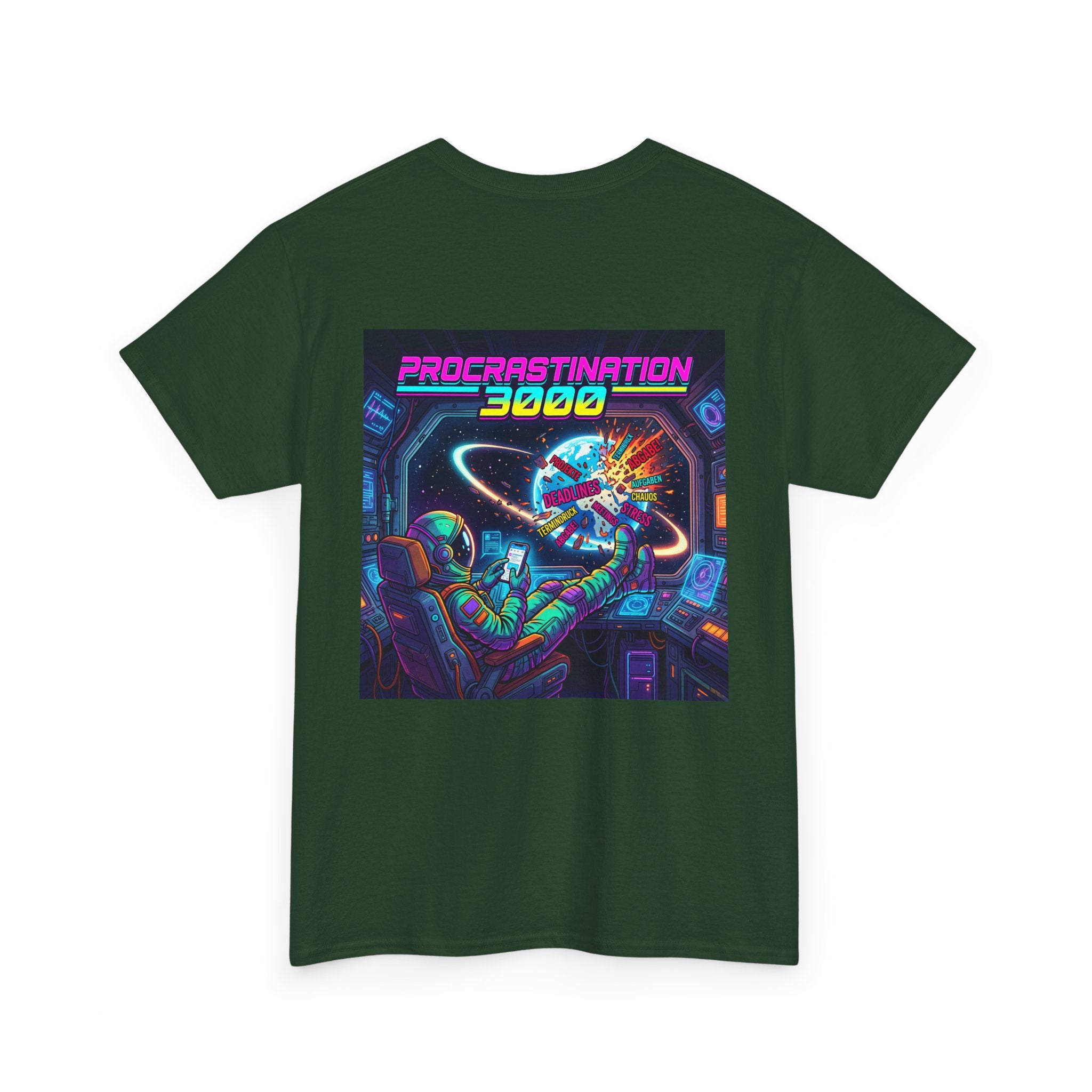T-Shirt — "Procrastination 3000" Retro Futuristic Space Tee
