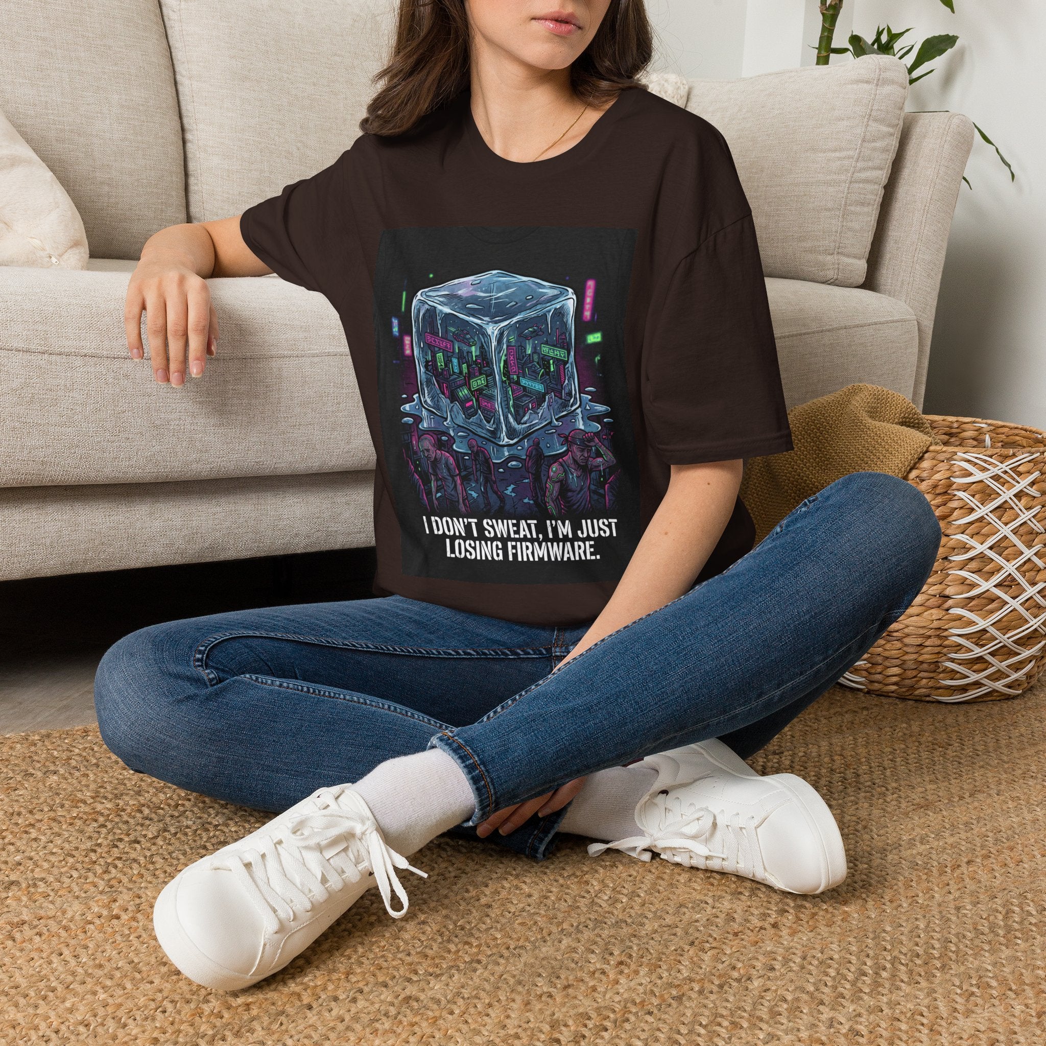 Firmware Meltdown T-Shirt — "I Don't Sweat, I'm Just Losing Firmware" Tech Humor Tee
