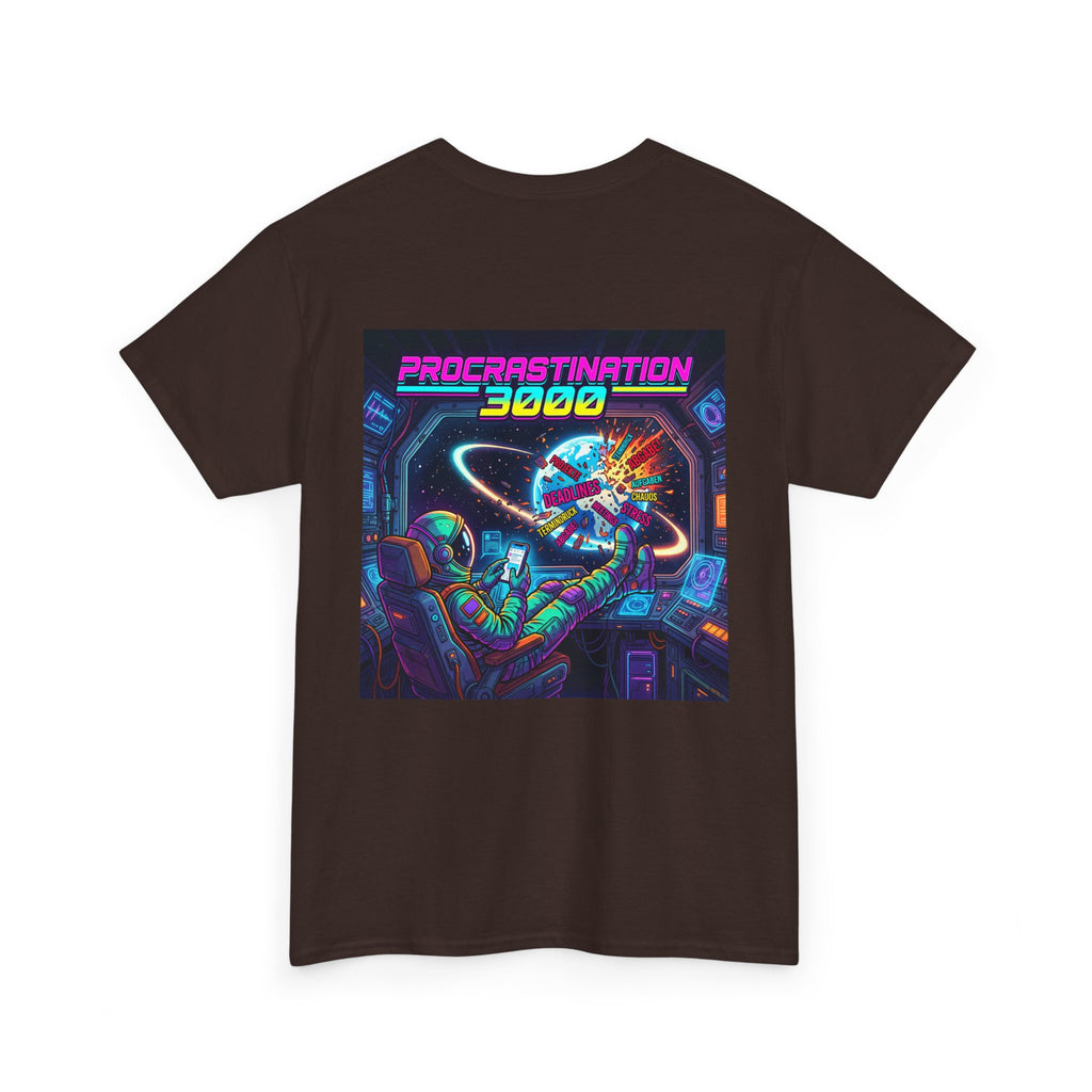 T-Shirt — "Procrastination 3000" Retro Futuristic Space Tee