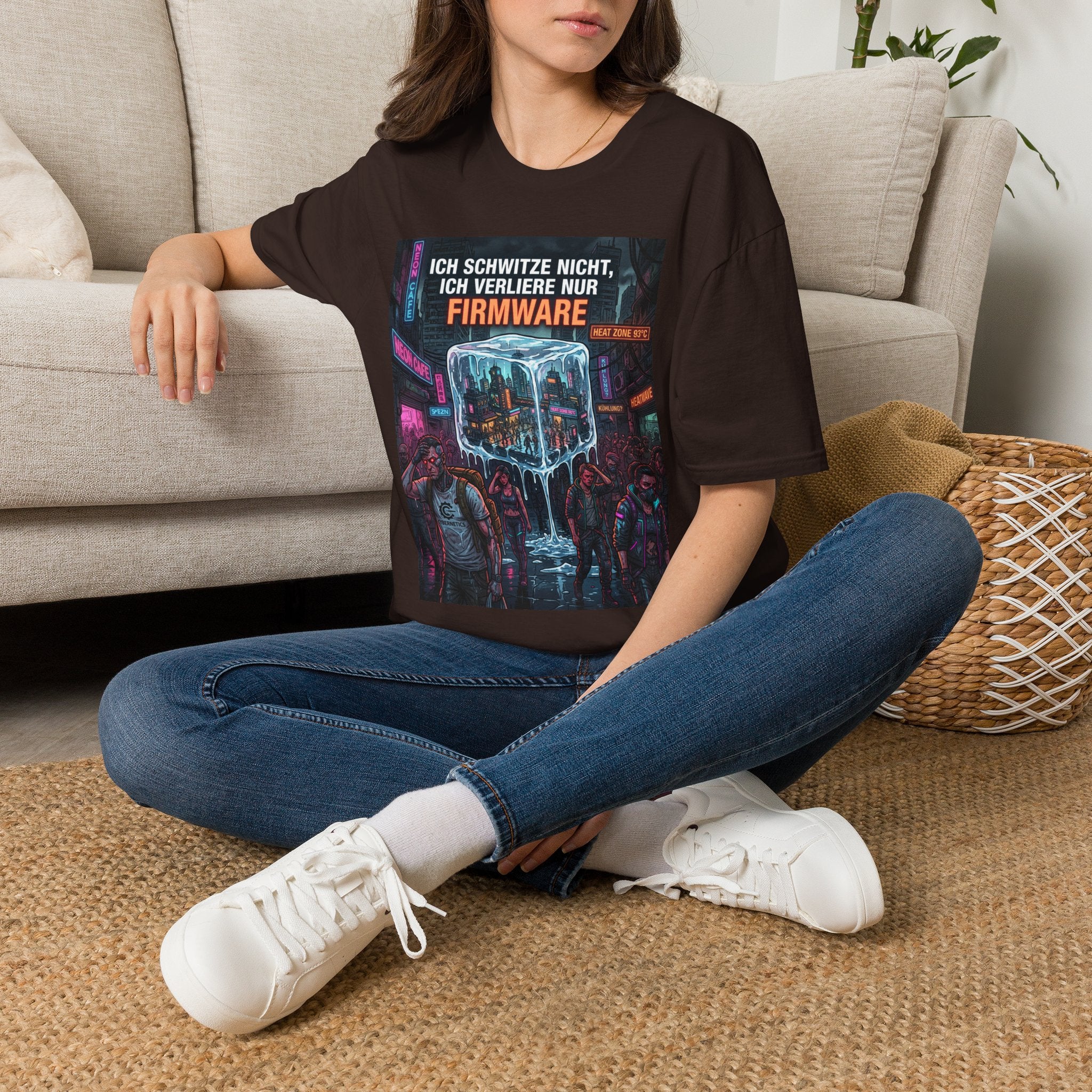 Firmware Humor T‑Shirt — "Ich schwitze nicht, ich verliere nur Firmware" Cyberpunk Tee
