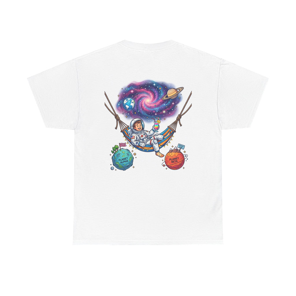 Astronaut Relaxing Tee — Cosmic Hammock Space Shirt