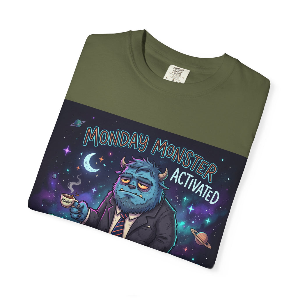 Monday Monster Activated T-shirt | Cute Monster DJ Monday Design