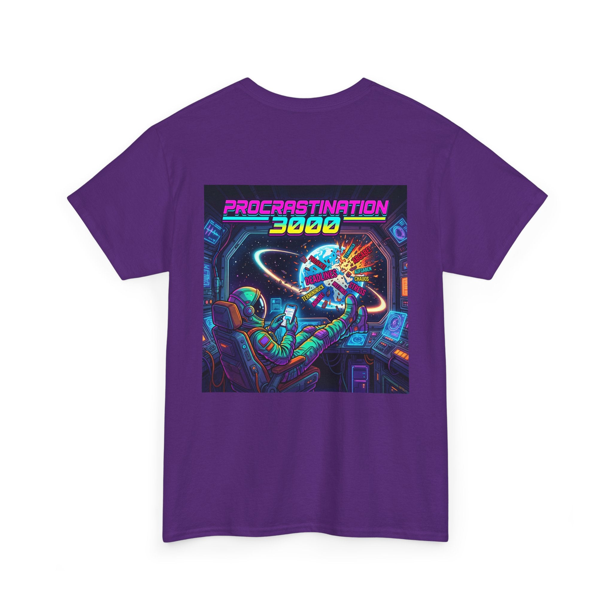 T-Shirt — "Procrastination 3000" Retro Futuristic Space Tee