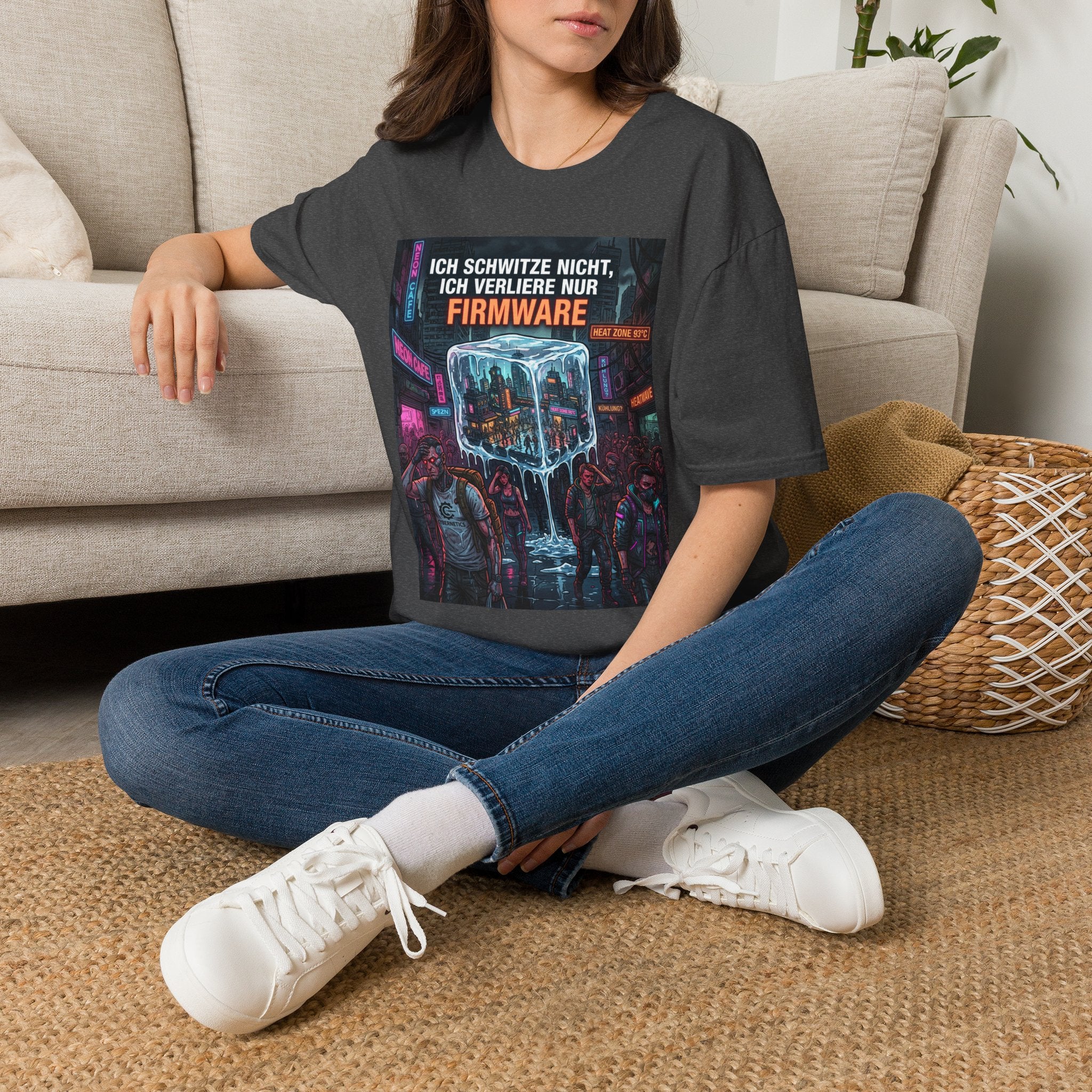 Firmware Humor T‑Shirt — "Ich schwitze nicht, ich verliere nur Firmware" Cyberpunk Tee