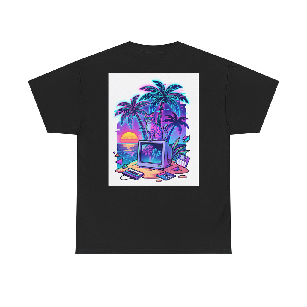 Retro Cyberwave Tee — Vaporwave Palm Trees & Vintage Computer Graphic