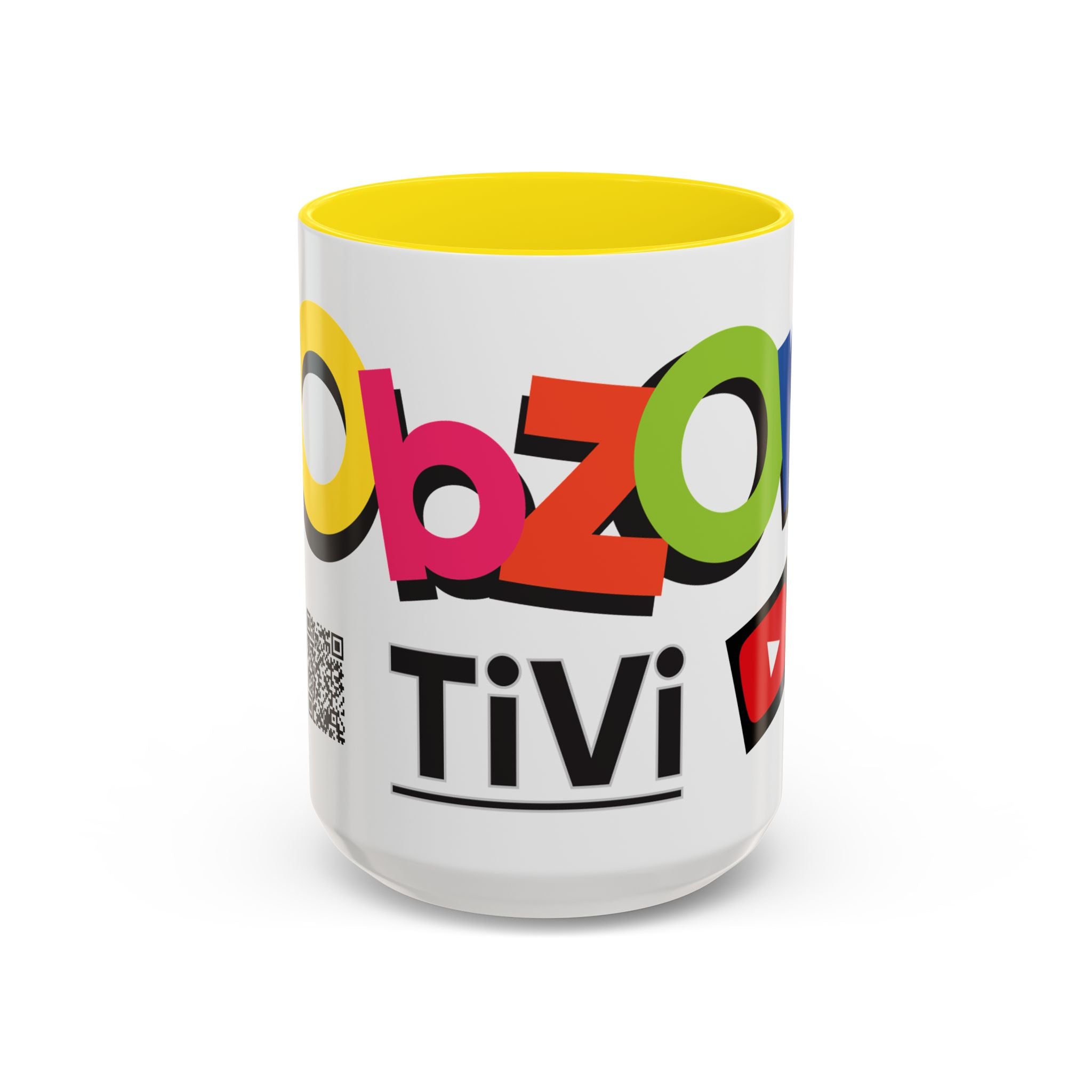 Accent Coffee Mug Obzor TiVi — Colorful YouTube Creator Logo Design (11/15 oz)