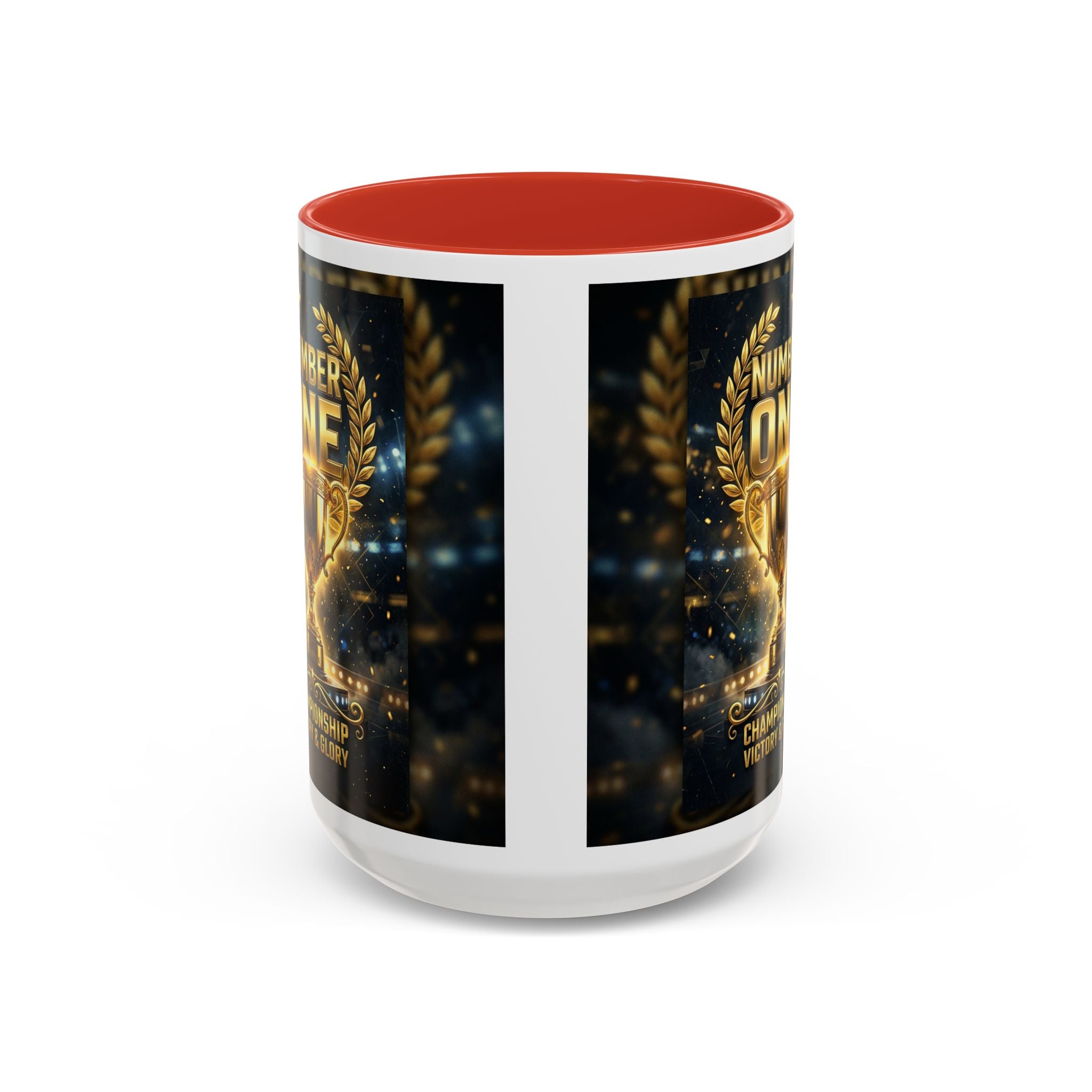 Number One Trophy Coffee Mug — Championship Victory & Glory Accent Mug