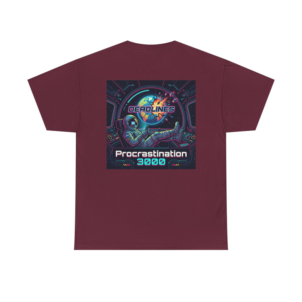 Procrastination 3000 Tee — Retro Futuristic Space Humor T-Shirt