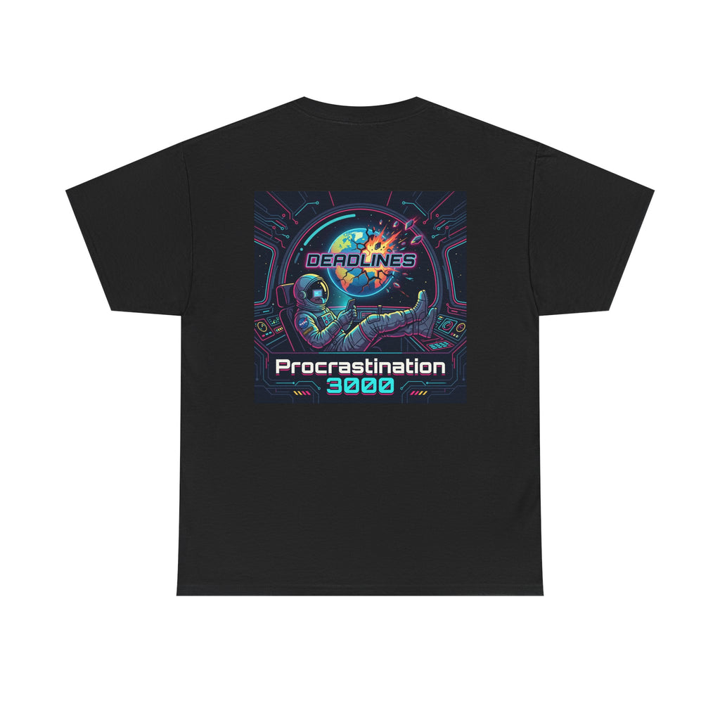Procrastination 3000 Tee — Retro Futuristic Space Humor T-Shirt