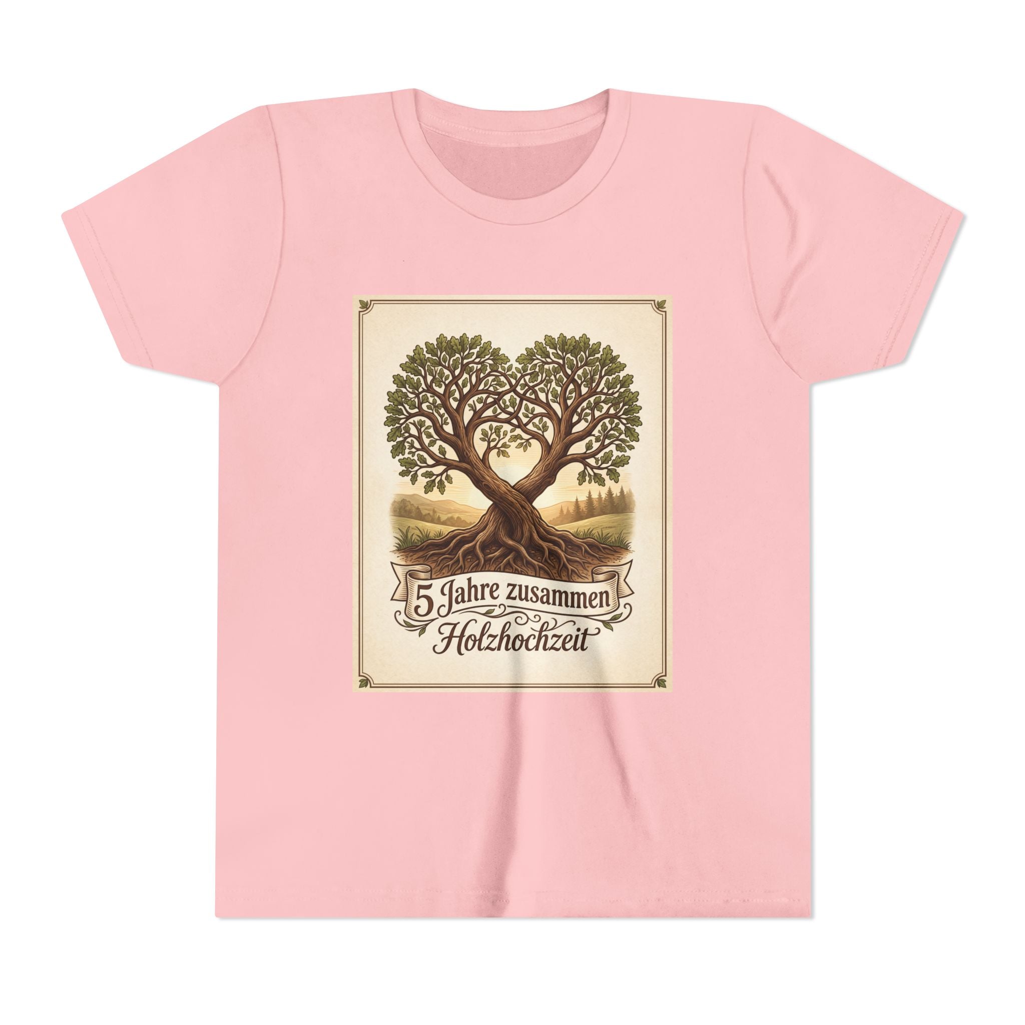 Youth Tee — '5 Jahre zusammen Holzhochzeit' Tree Anniversary Shirt (5th Wedding Anniversary)