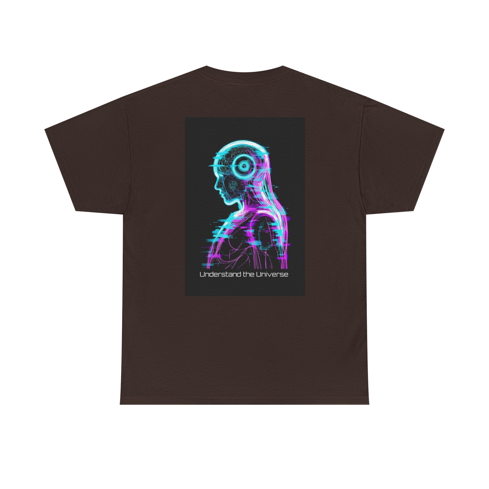 Cyberpunk Android Tee — "I Understand the Universe" Neon Robot Graphic T-Shirt